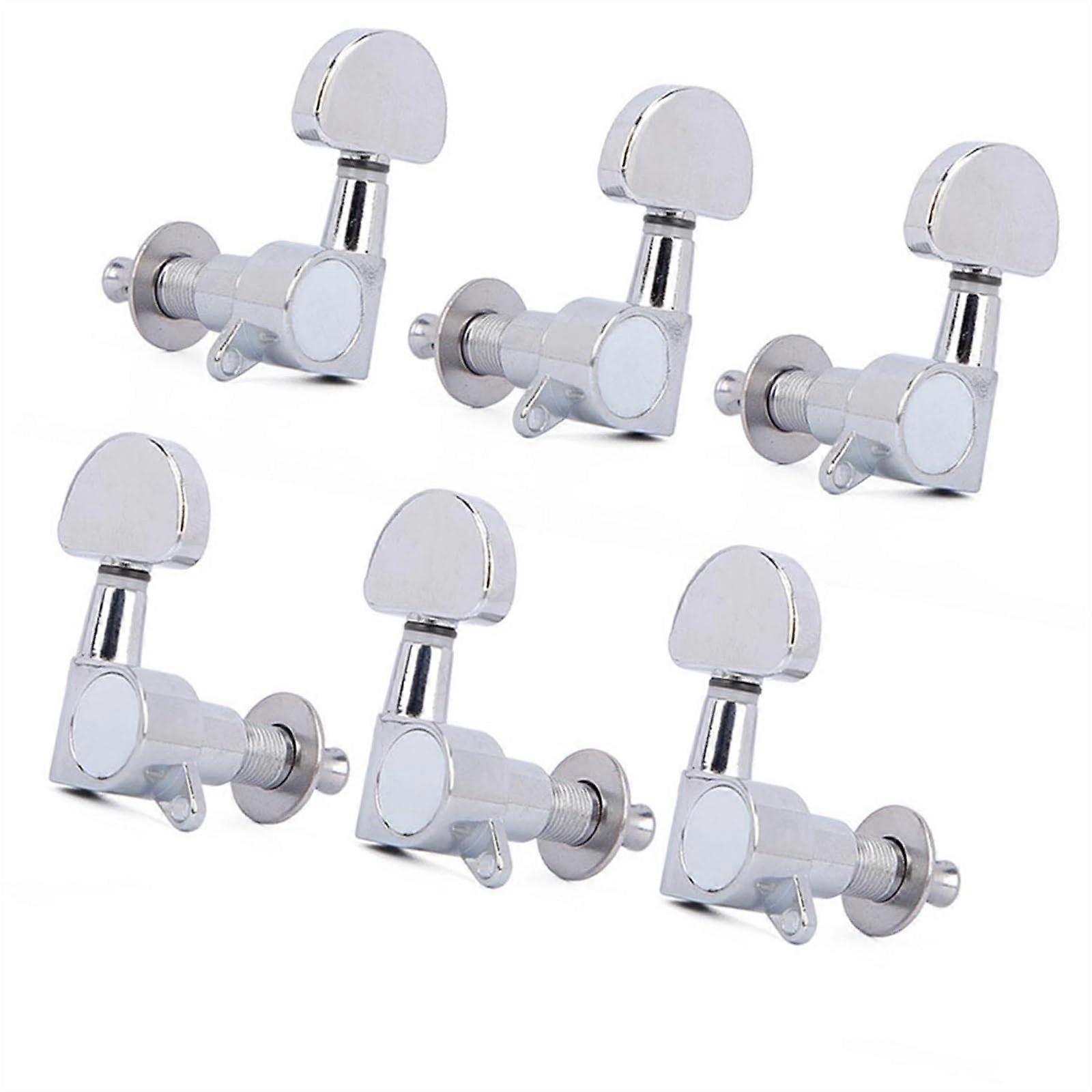 Gitarren Tuning Stecker Set 6 Stücke Chrom Titanium Legierung 3R 3L Akustik Gitarre Volle Verschluss Stimmwirbel