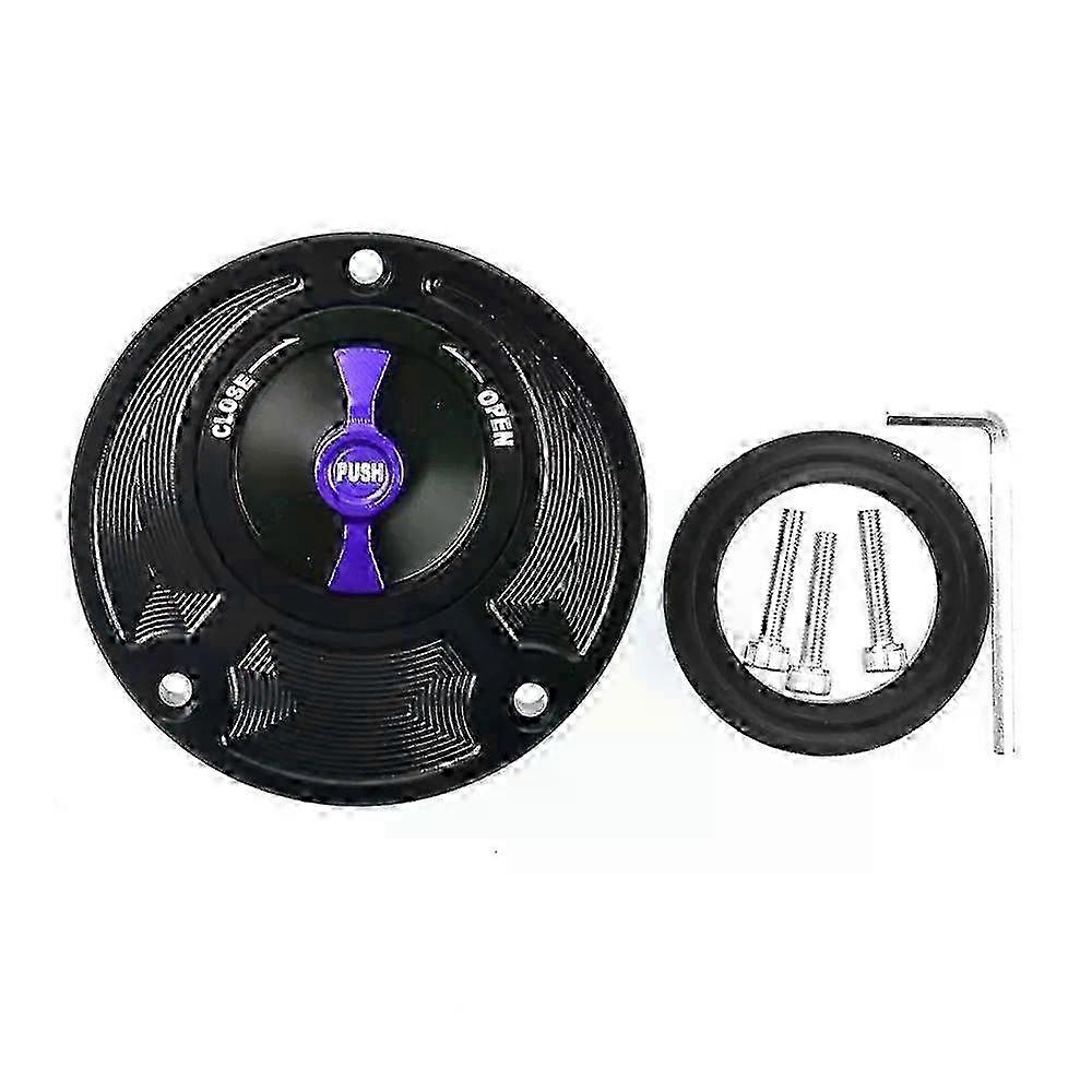 A CNC machined fuel tank cover and petrol cap for Yamaha YZF R3, R25, R6, R1, and R125/250 models.