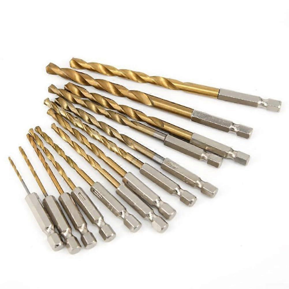 5pcs HSS Drill Bit Set with 1/4 Inch Hex Shank, for Quick Changes and Drilling Thin Plates (6.5mm)
