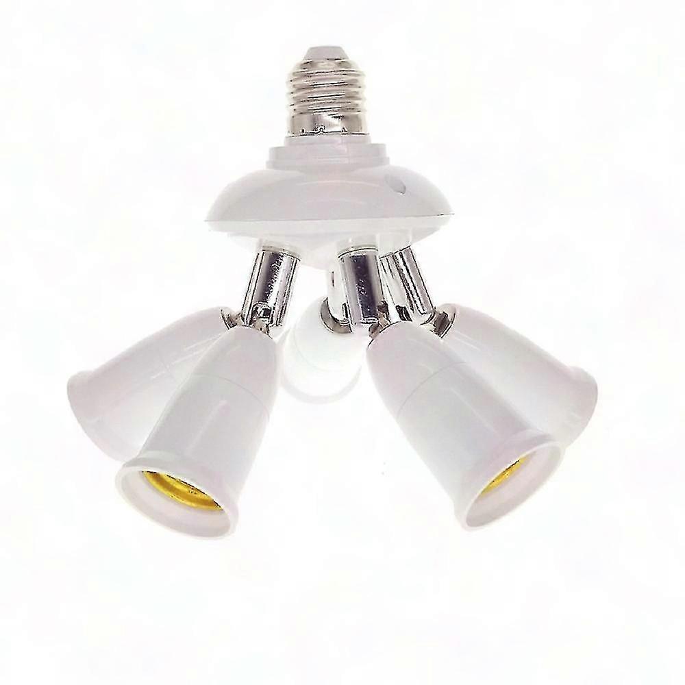 3 in 1 E27 Socket Splitter Adapter for LED Bulbs, 360° Adjustable E26/E27 Converter Socket for Lamps