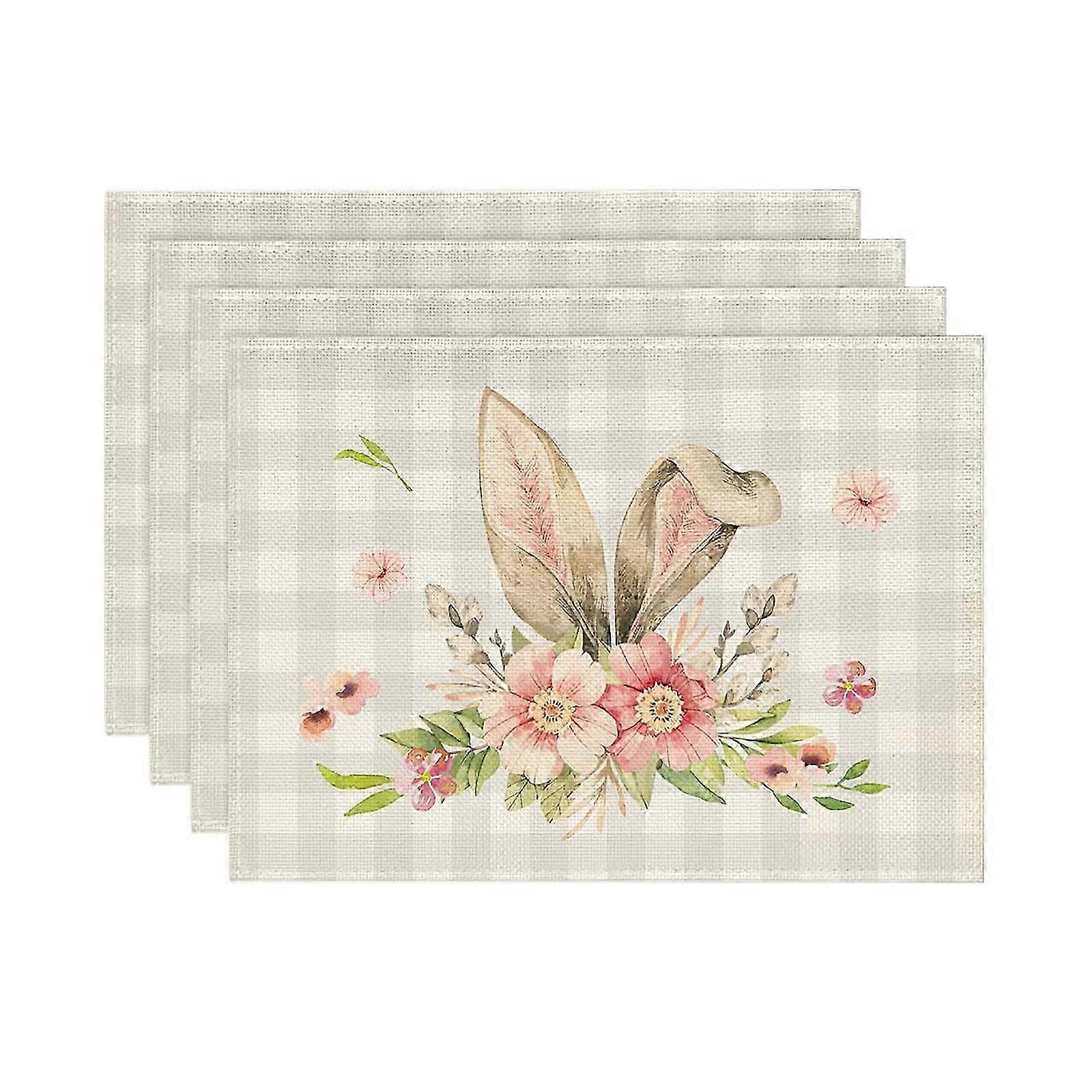 Stylish Bunny Flower Easter Table Mats