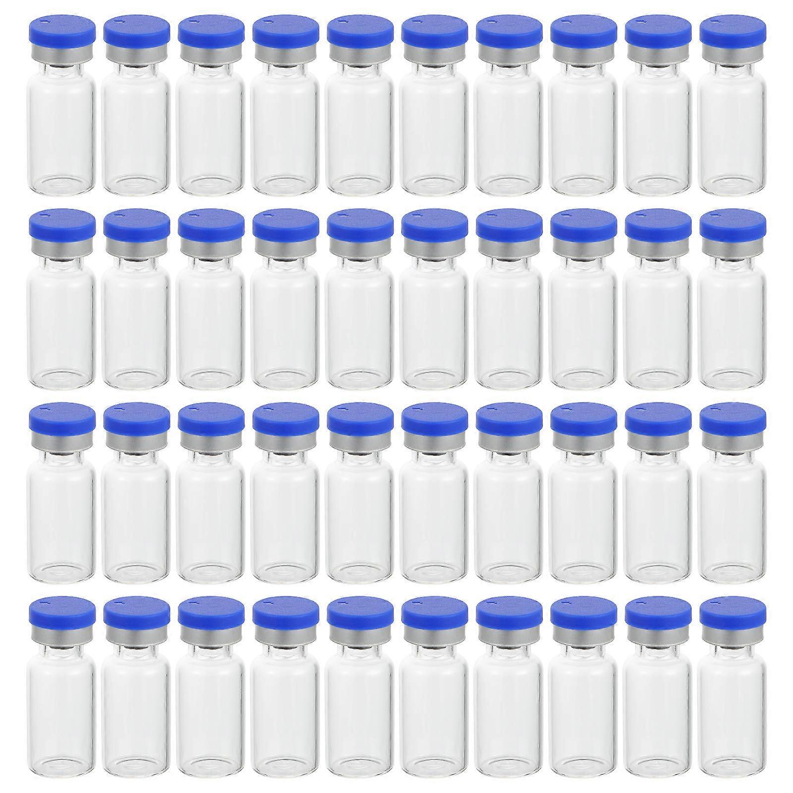 Glass Vials with Caps Cylinder Vials Home Use Glass Material Sealing 50Pack