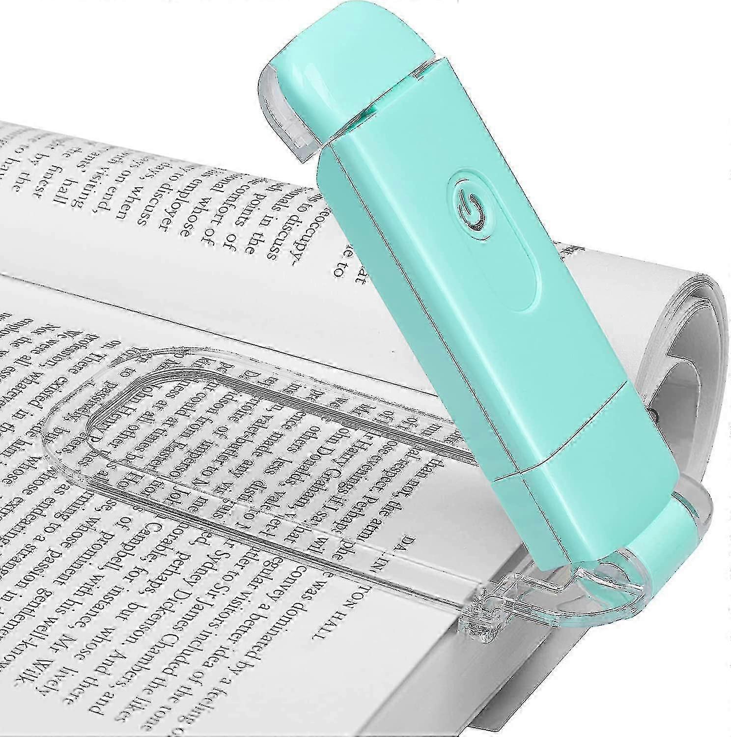 USB Rechargeable Clip-On Book Light with 2 Adjustable Brightness Levels for Reading in Bed or Study, Blue LED Light