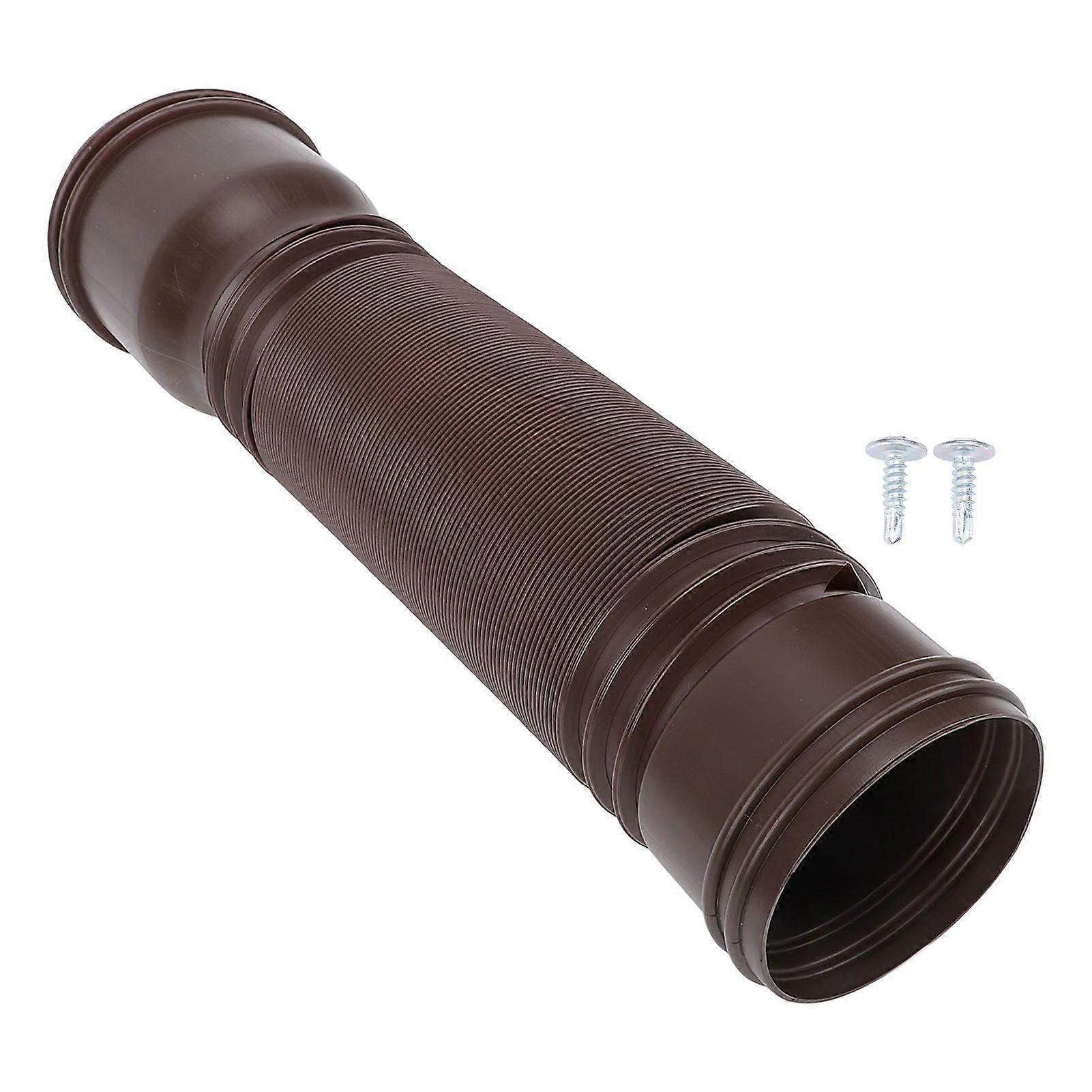 Rain Gutter Downspout Extension Flexible PE Extendable Drain Away Extender for Outdoor Villa Round Brown