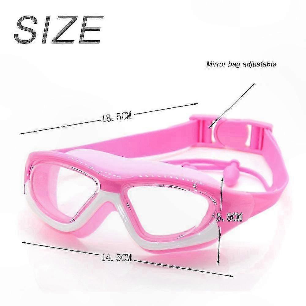 Swim Goggles for Kids with Ear and Nose Plugs, Anti-Fog and Leak-Free Design, Adjustable Fit for Clear Underwater Vision