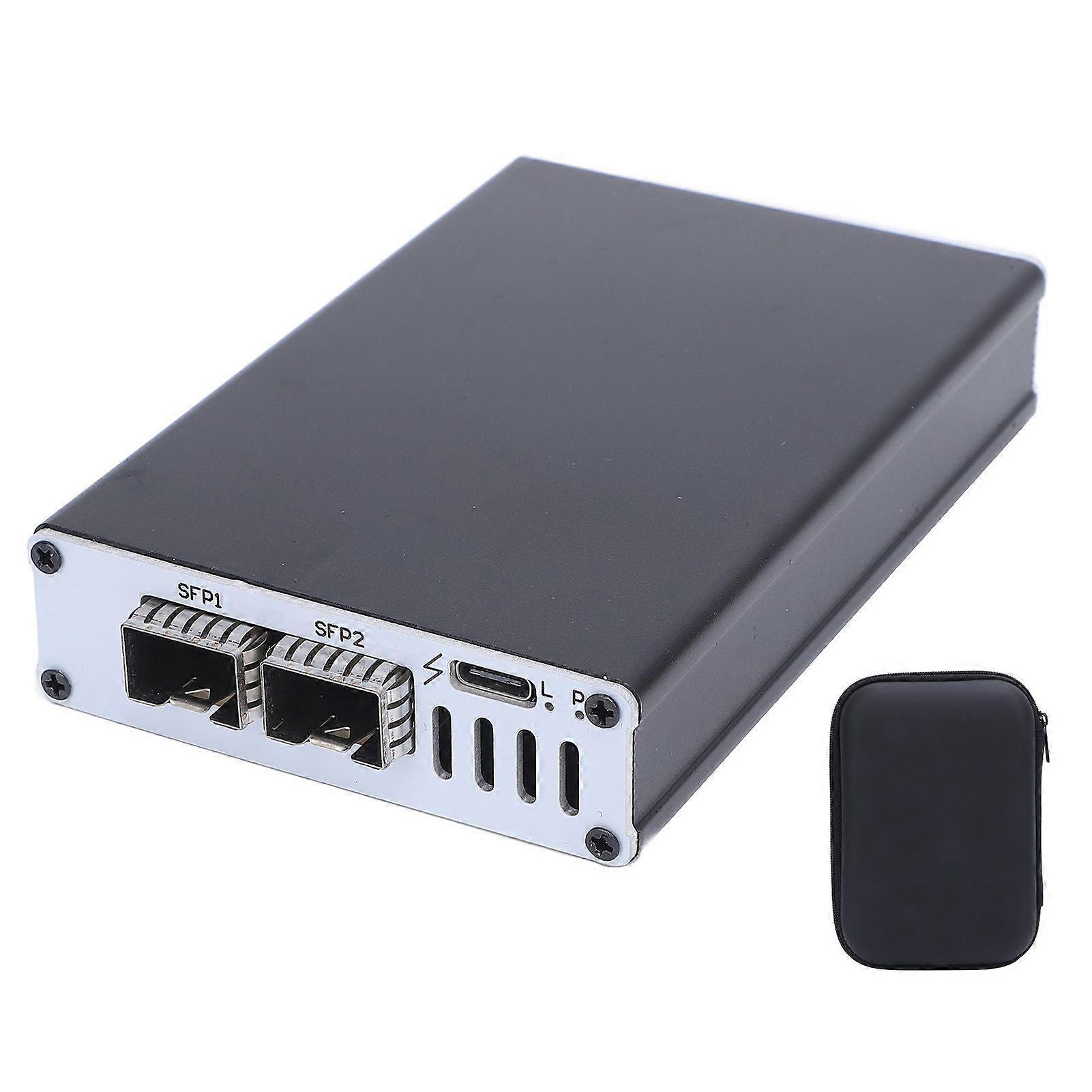 Portable 25G Network Card USB4 Network Card SFP Optical Interface High Speed Plug and Play Aluminum Alloy Dual Port
