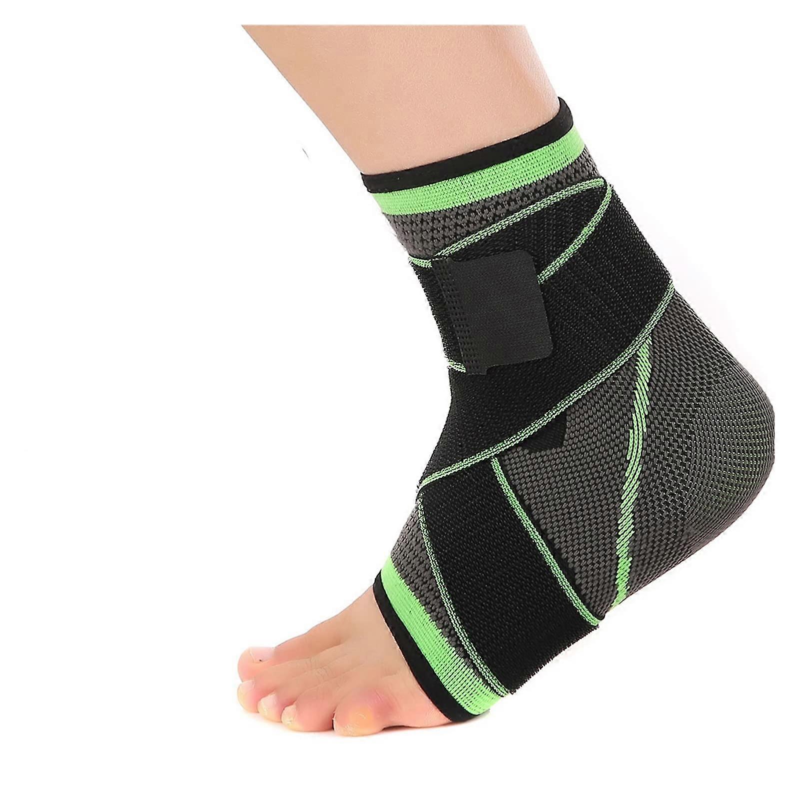 Ankle Support 1 PCS Protective 3D Weave Elastic Ankle Protector Brace Sleeves Compression Nylon Strap Belt Green M