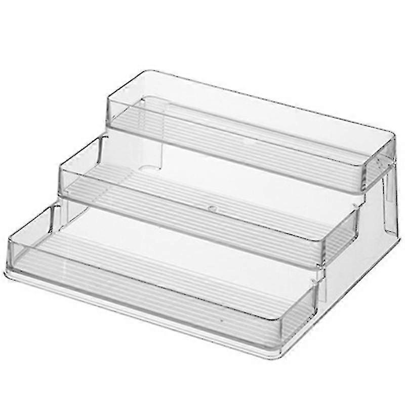 Three-layer storage rack, plastic transparent style, prevents items from slipping and is easy to clean
