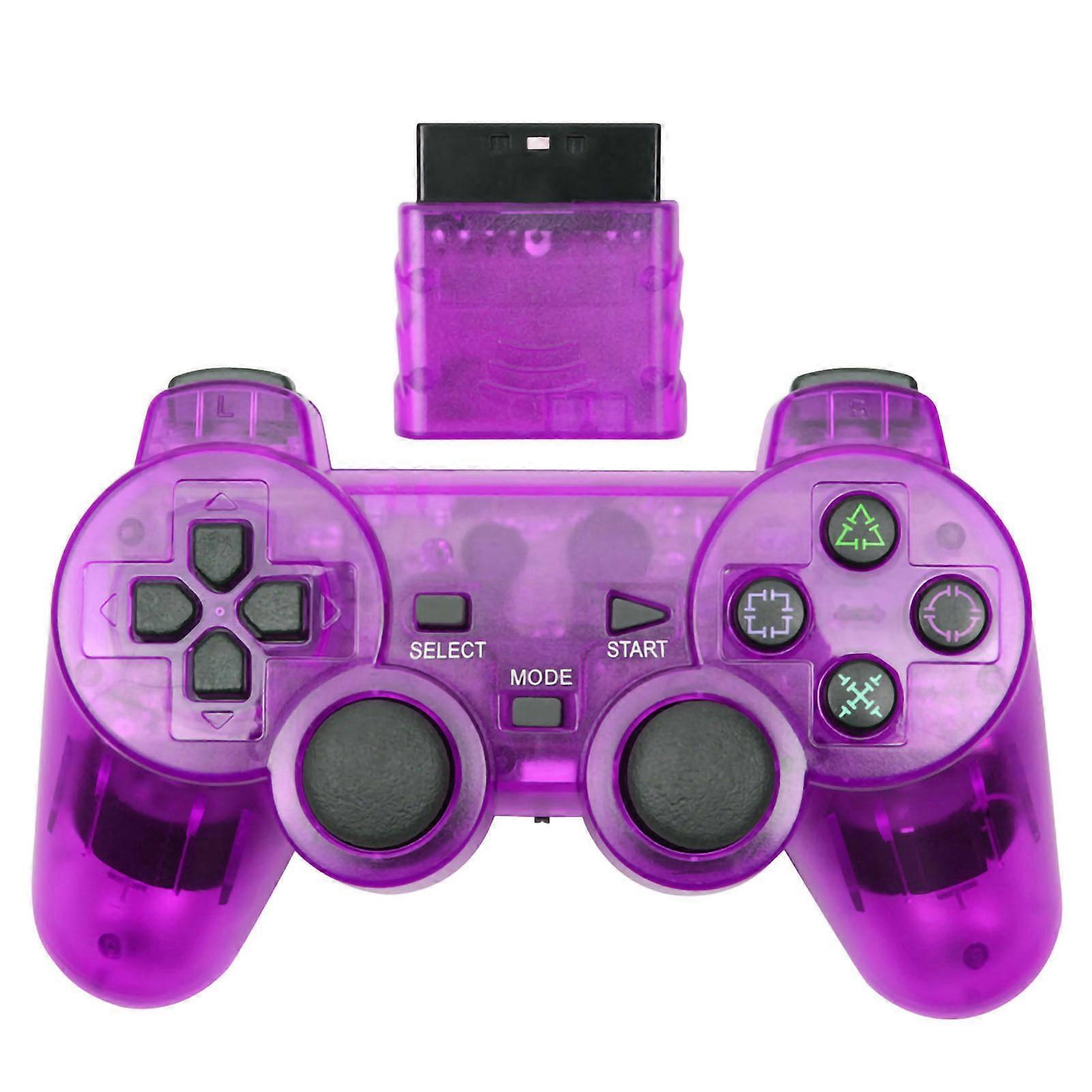 Wireless Gamepad Controller - Transparent Purple, 2.4G, Dual Vibration, Ergonomic Design