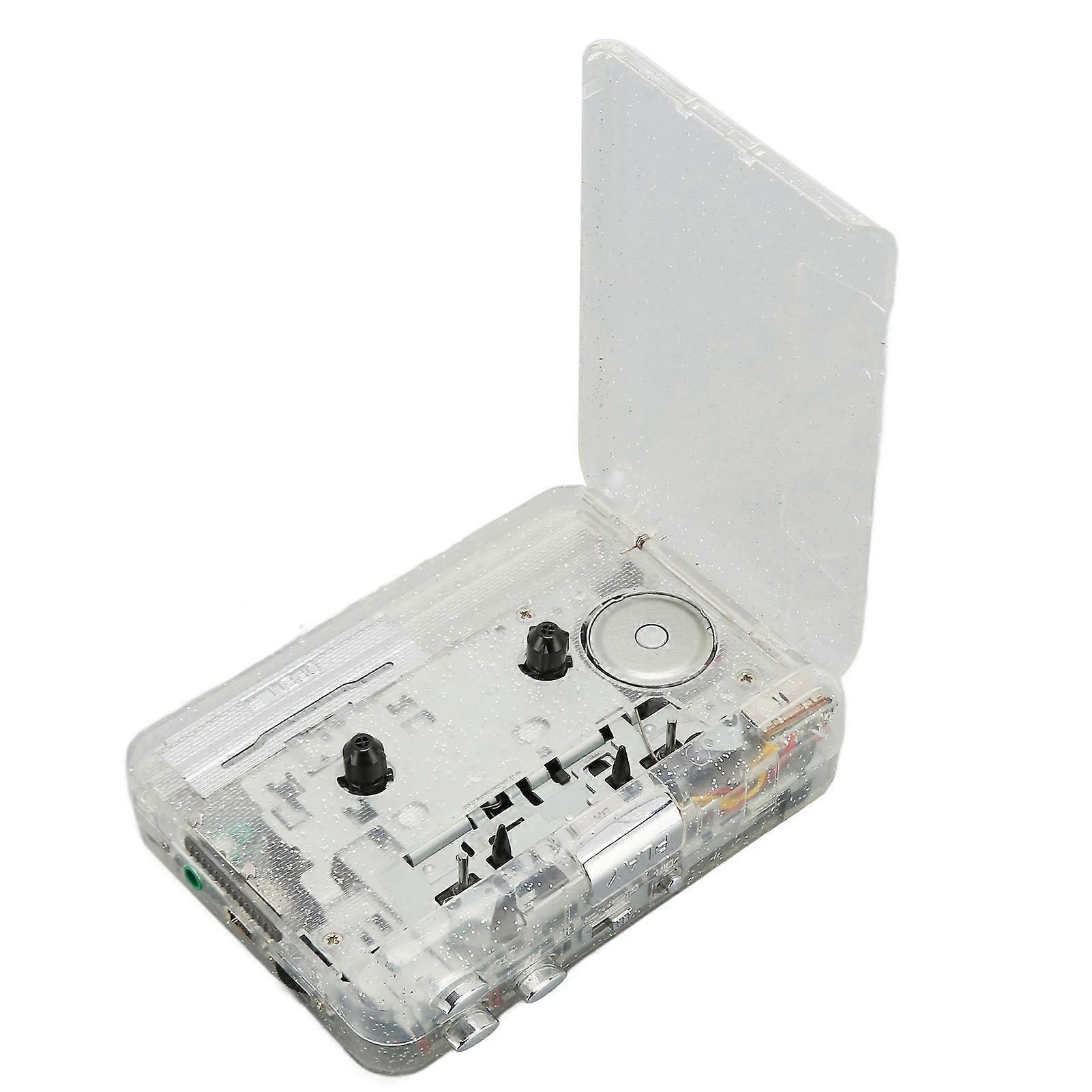 Portable Transparent Cassette to MP3 Converter Stereo USB Player