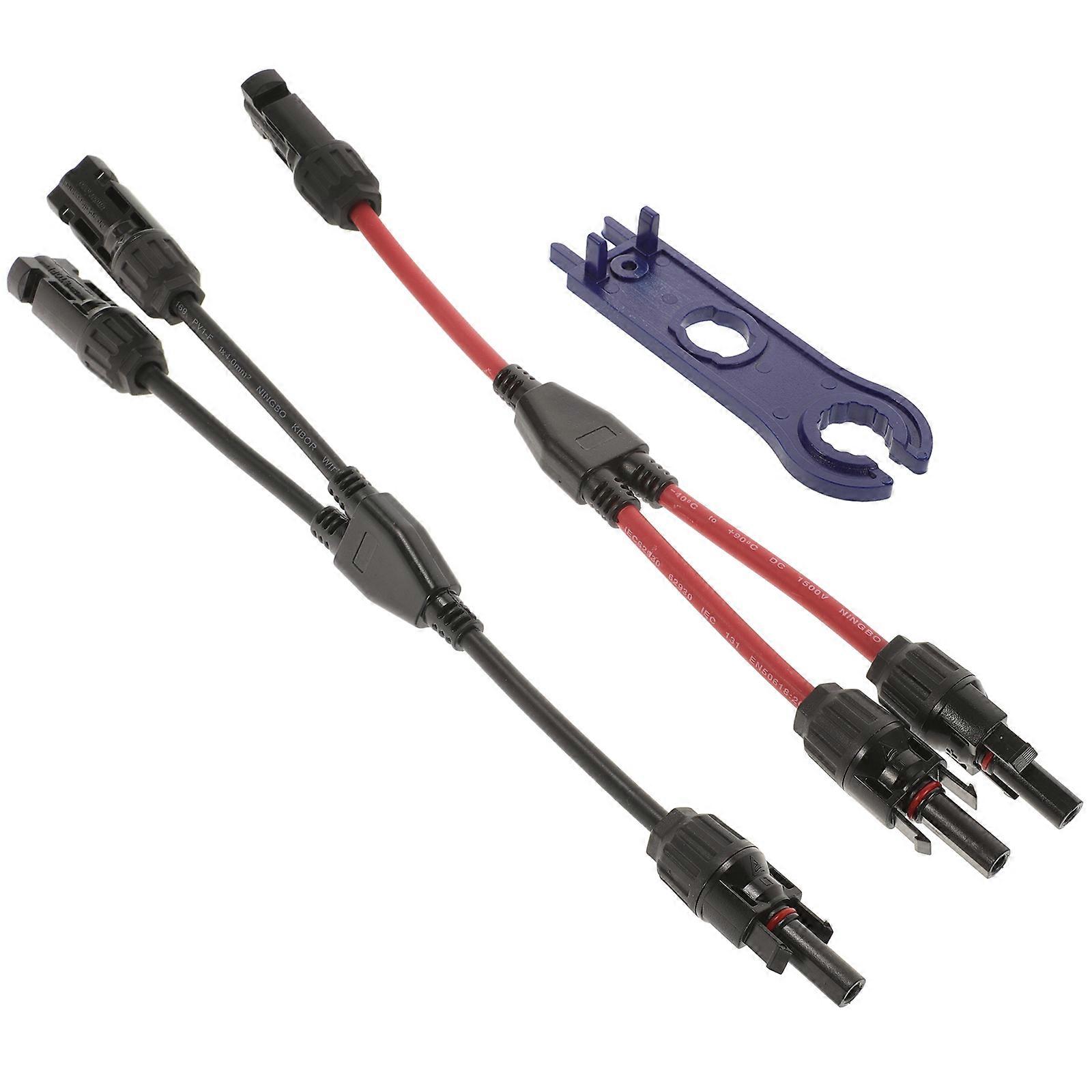 Solar Panel Cable Connectors Solar Panel Plugs Y Branch Solar Connector Cables For Camping RVs Boats 29.50X4.00X1.50CM Stable Transfer Function 2Pcs