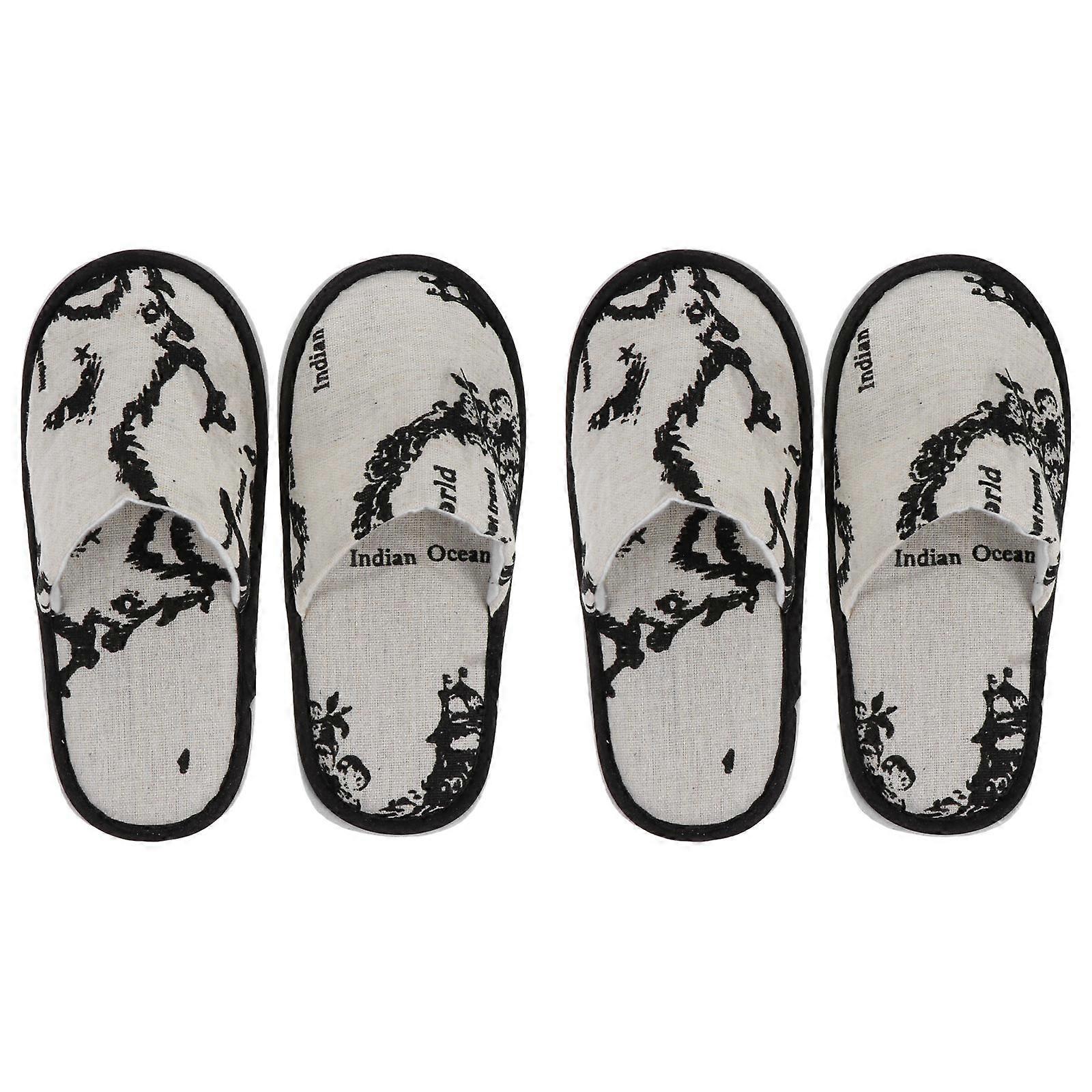 Disposable Slippers Cloth Non-Skid Function for Wearing 2Pairs White