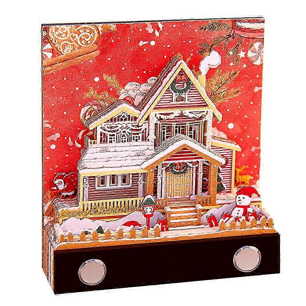 3D Memo Pad Christmas House Notepad Non-Sticky Notes Paper Carving Stickers Art Craft Desktop Decor Gift for Christmas Housewarming 2025