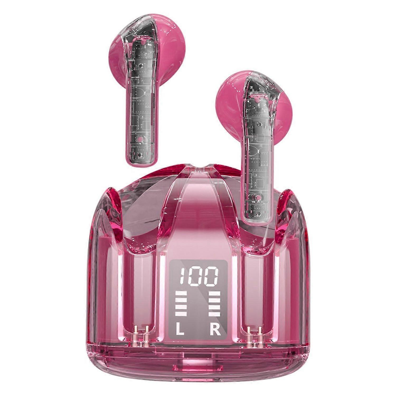 Wireless Earbuds TWS Bluetooth 5.3 Noise Cancelling with Microphone for iPhone Android(Red)