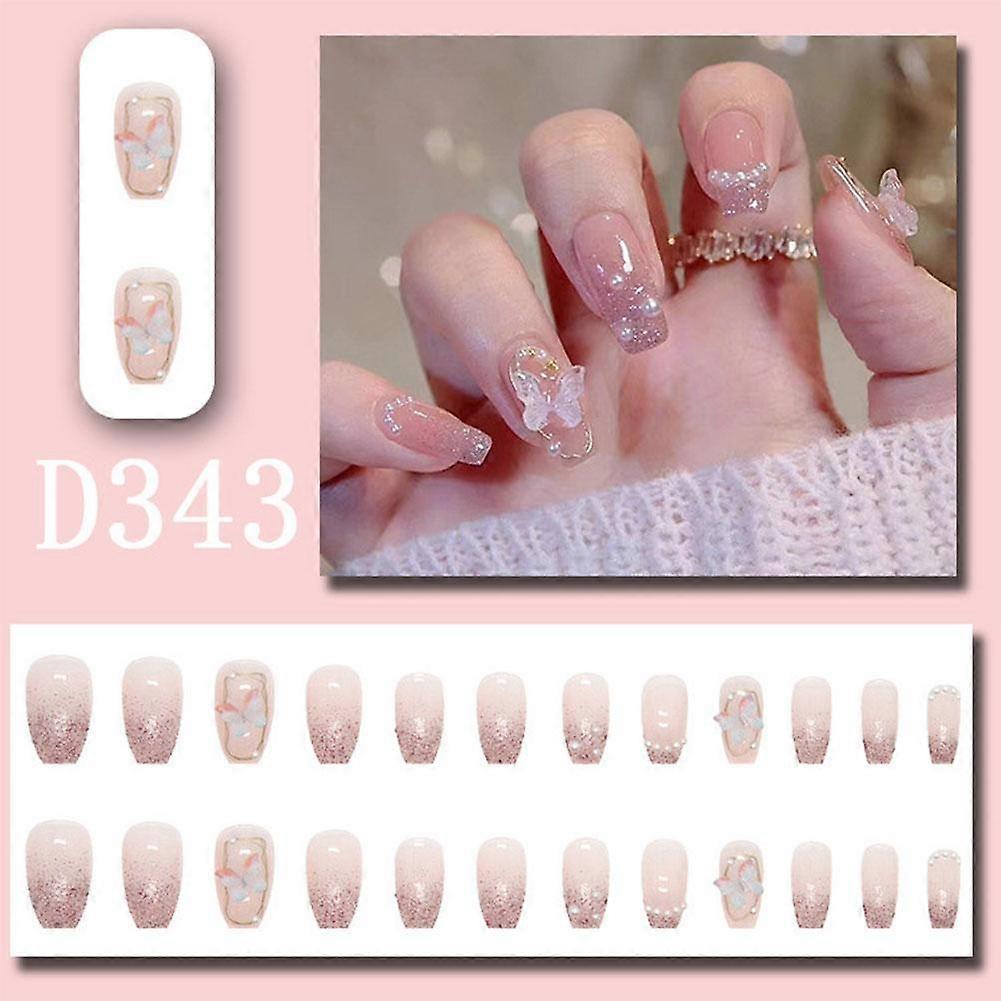 Fake Nais Set Diamond Inlaid Nail Polish False Nail Patch