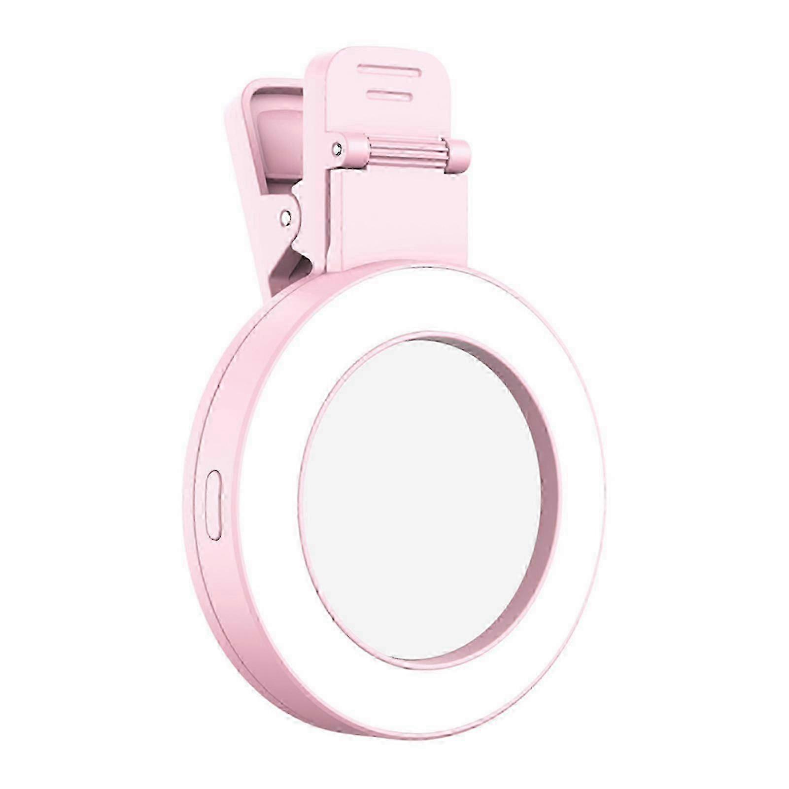 Clip-on Selfie Rings Light with Mirror Multi-Purpose Video Fill Light for Makeup Selfie
