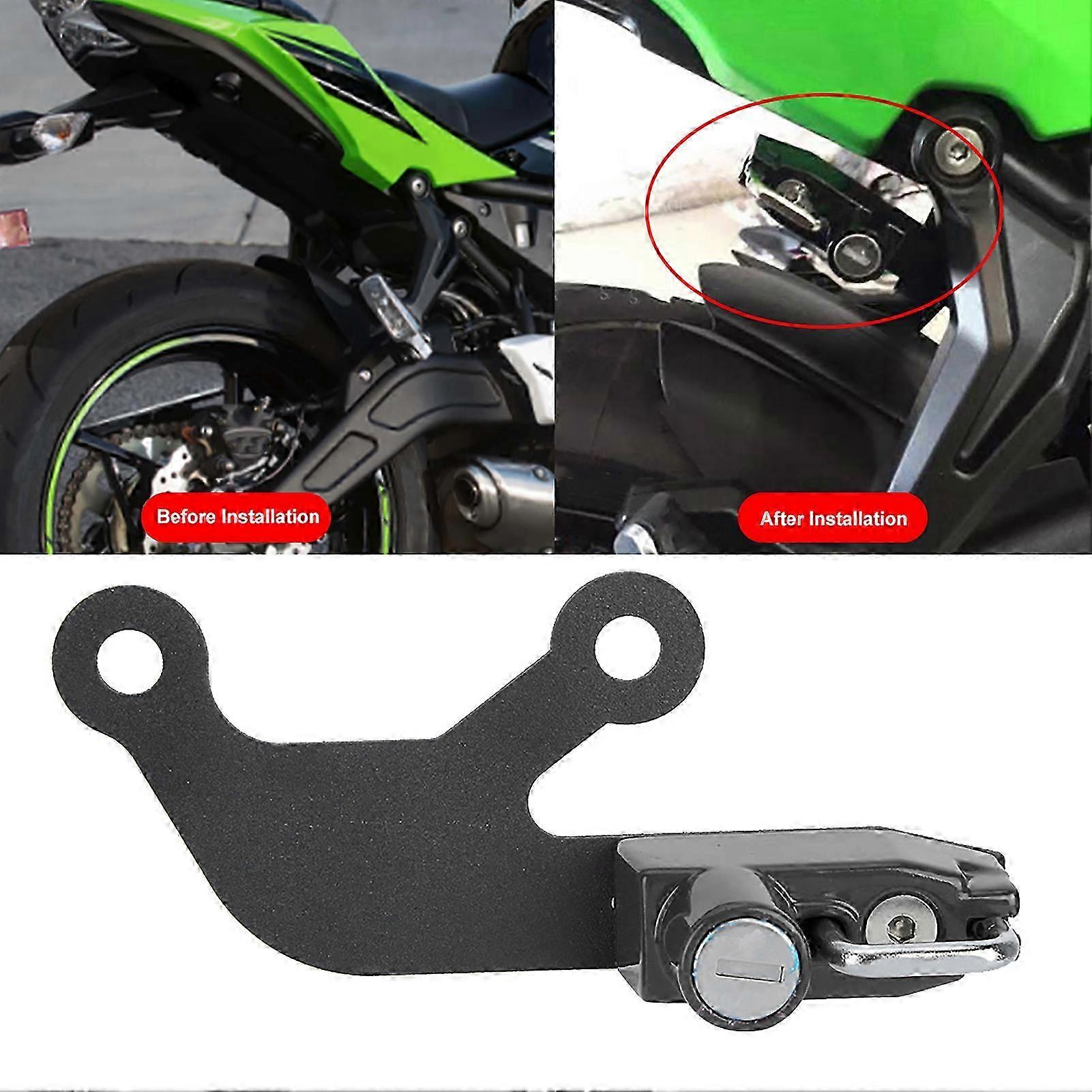 Black Left Side Helmet Lock Suitable for Ninja 650 Z650 Motorcycle Accessory