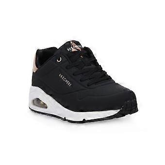 Skechers blk en gylden joggesko mote