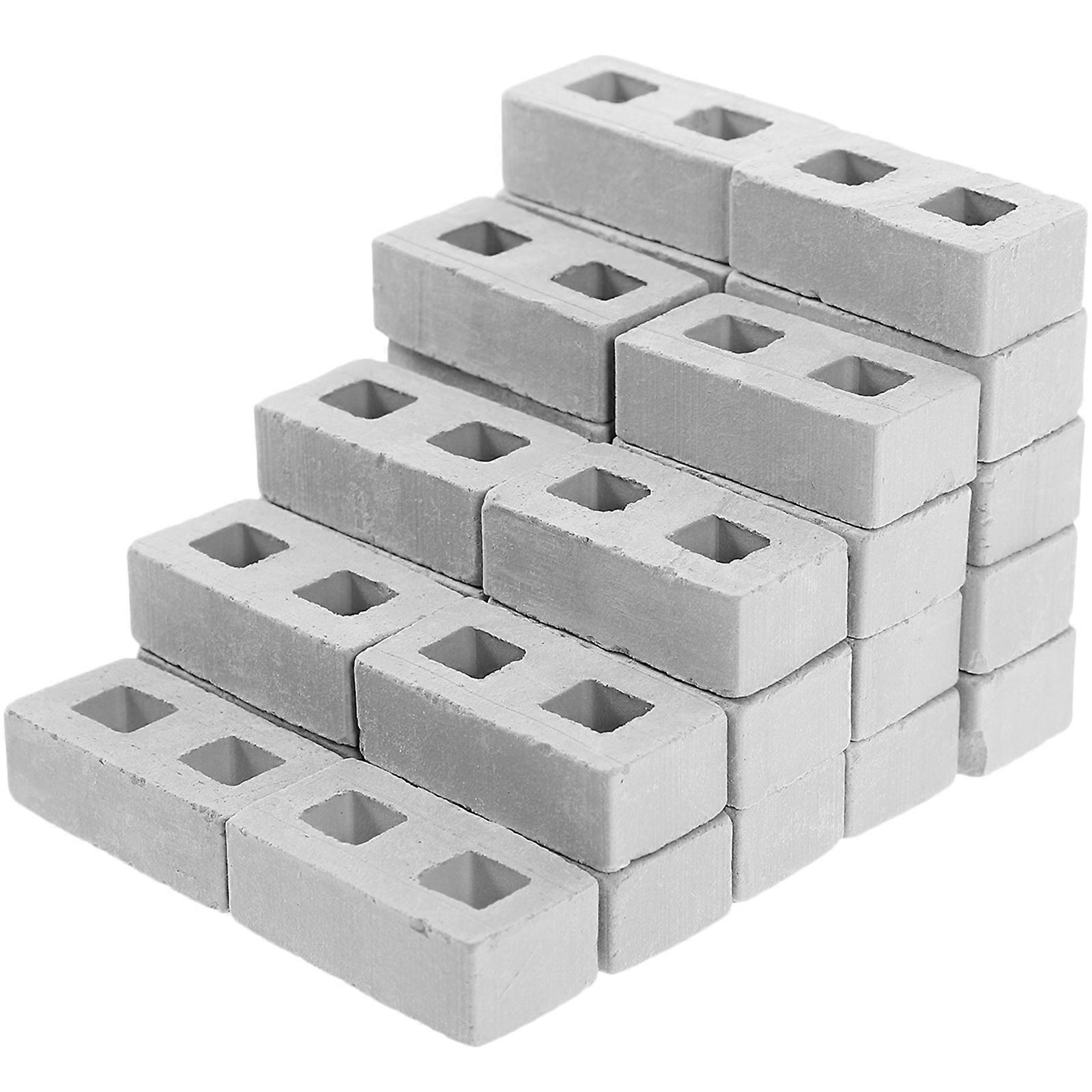 Miniature Bricks Ceramic DIY Landscaping Accessories with 60Pcs Fake Bricks