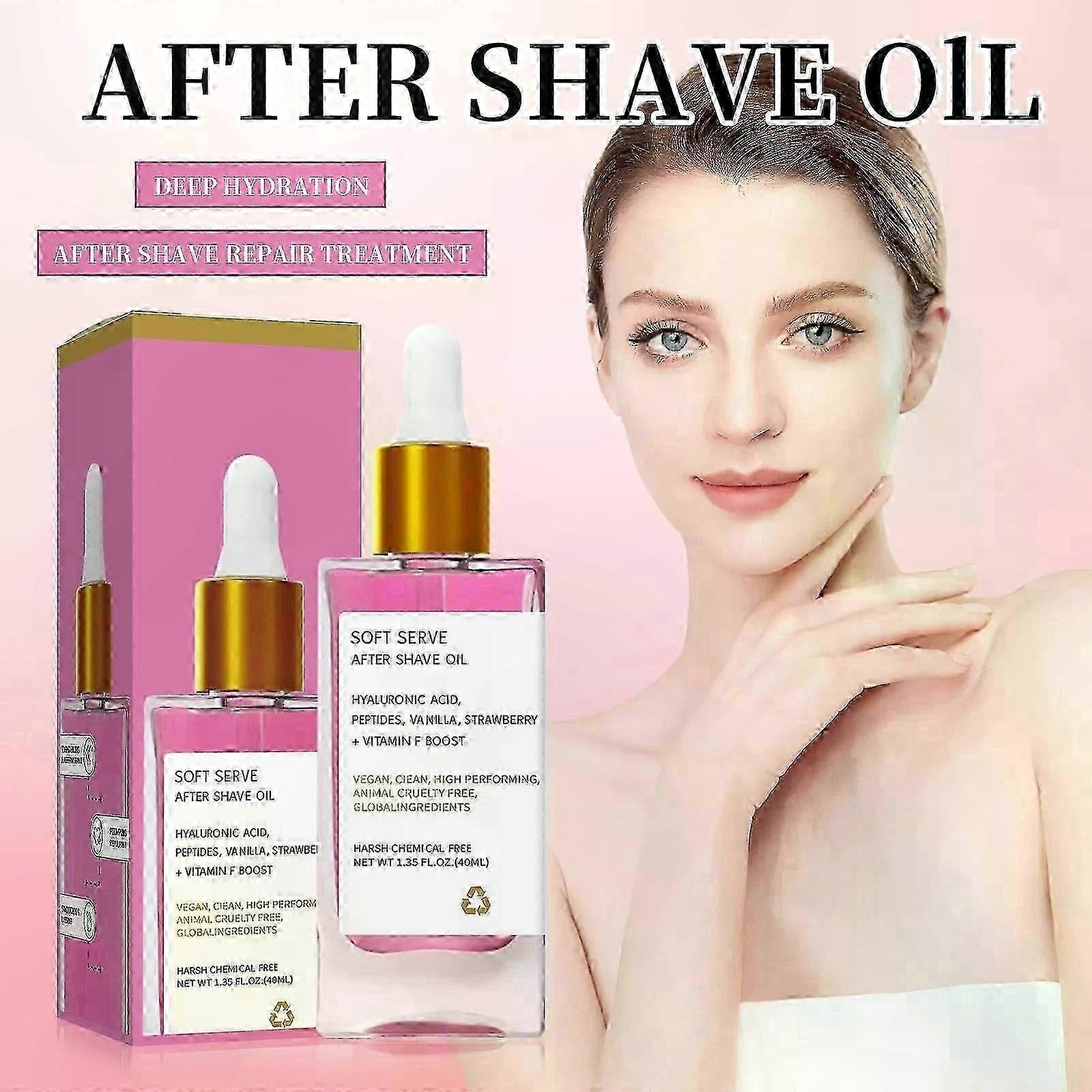 Hydrating Post-Shave Oil for Soft Skin, Reduces Dryness and Ingrown Hairs, Infused with Strawberry Vanilla Fragrance