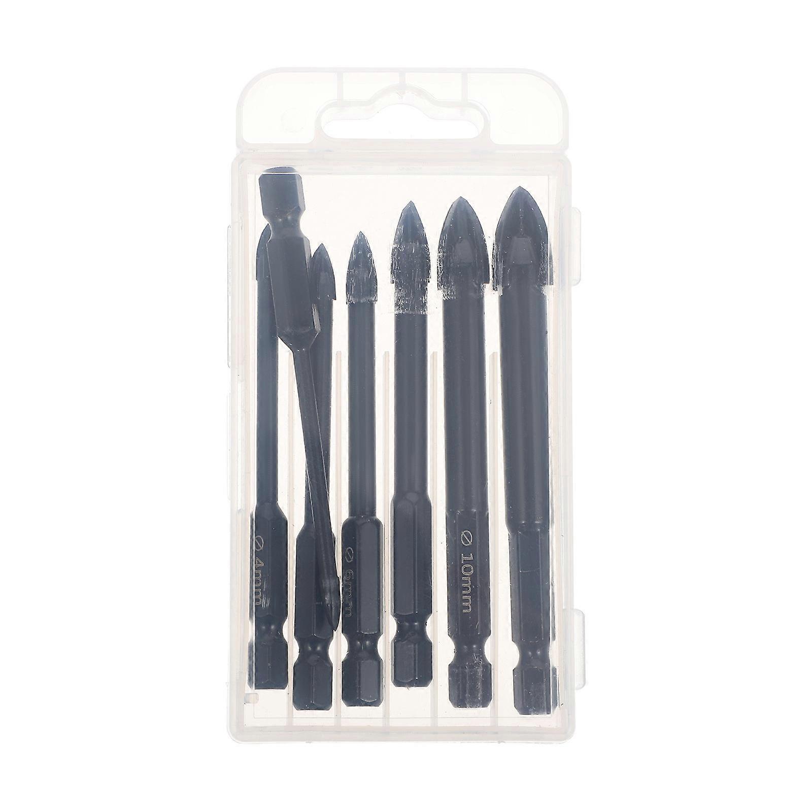 Tile Drill Bits Ceramic Tile Drill Bits for Home 7Pcs Set Black