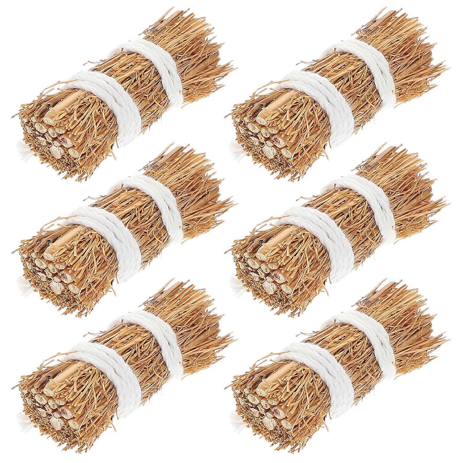Mini Haystack Models for Dollhouse Scene 6Pcs Realistic Grass Bales