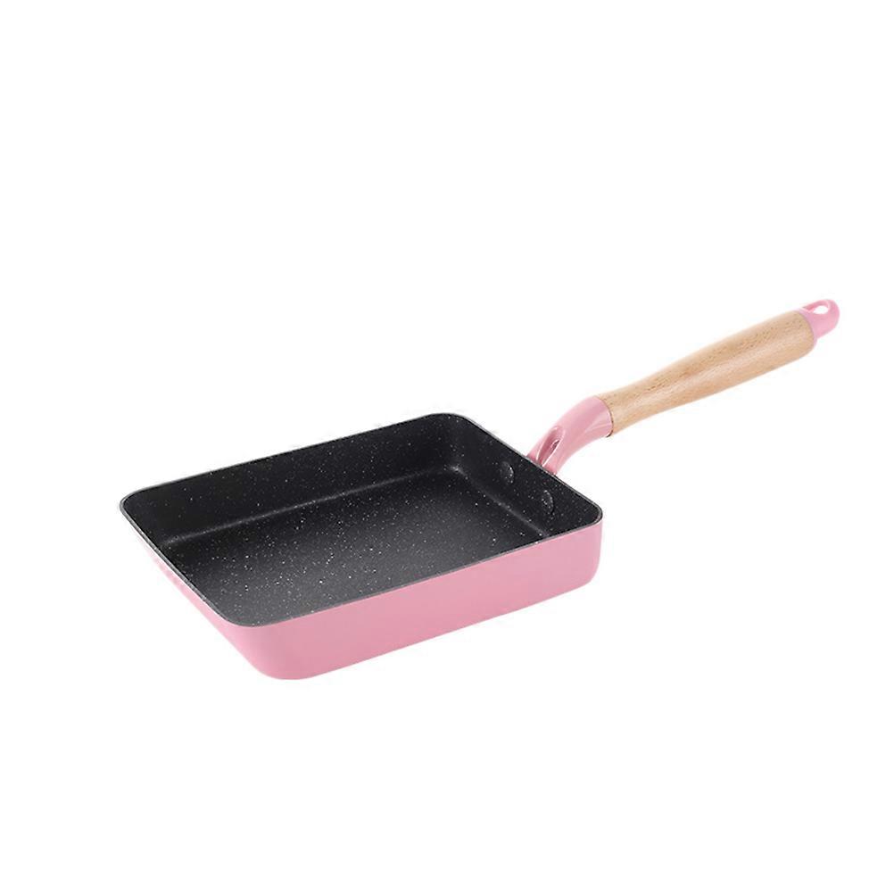 Portable Non-Stick Frying Pan for Cooking Use Long Handle Pan Pink