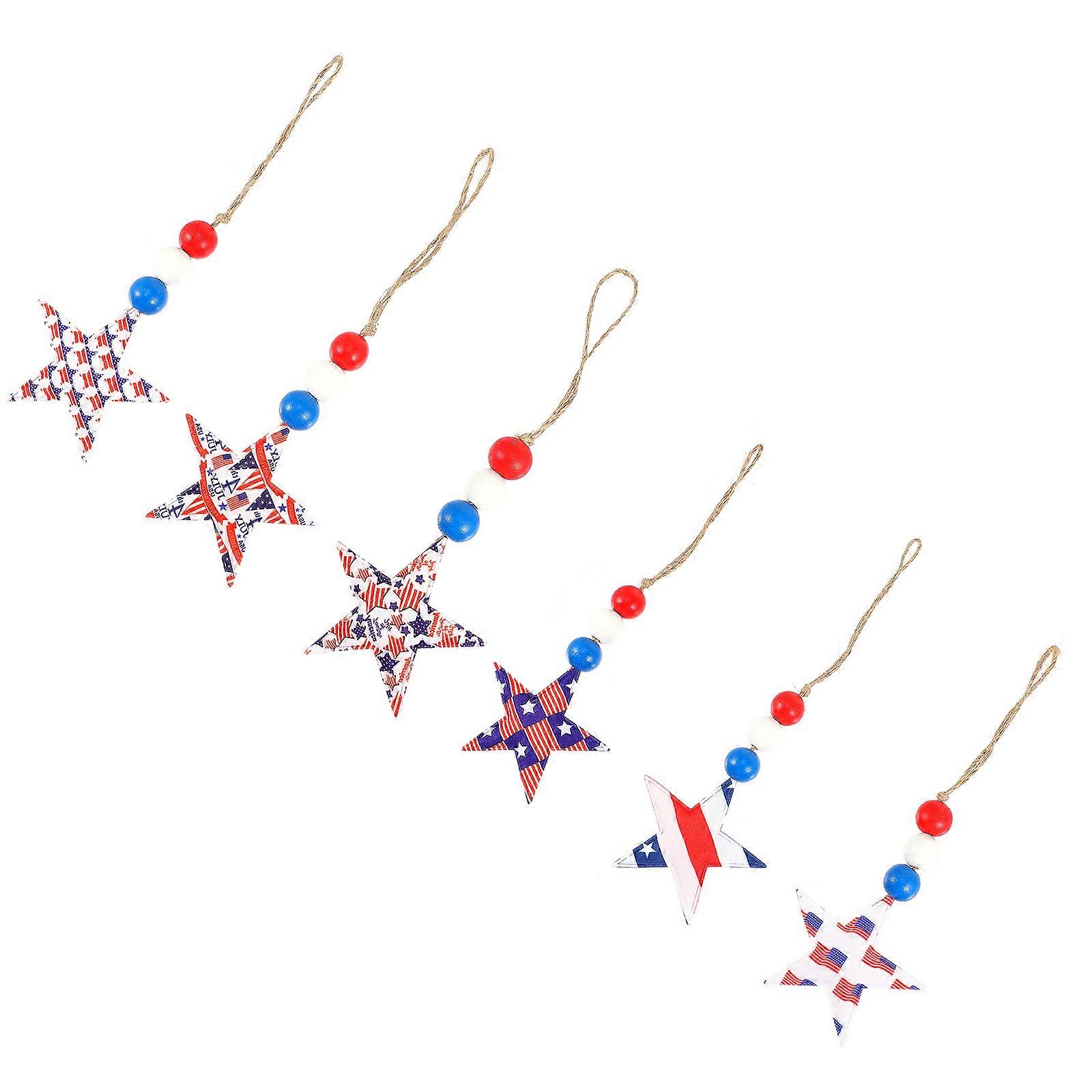 Star Shaped Decorations For Independence Day Events Rustic Style Home Decor 6Pcs
