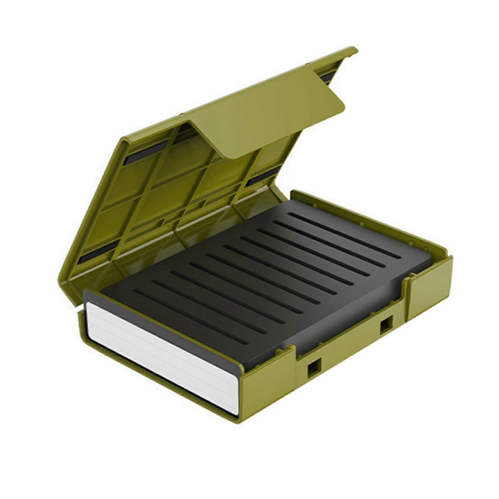 ABS Hard Drives Organizers Box Supports 4x2.5Inch Or 1x3.5Inch Drives, 10Piece Solid Disk Carrying Case Pouches, Green