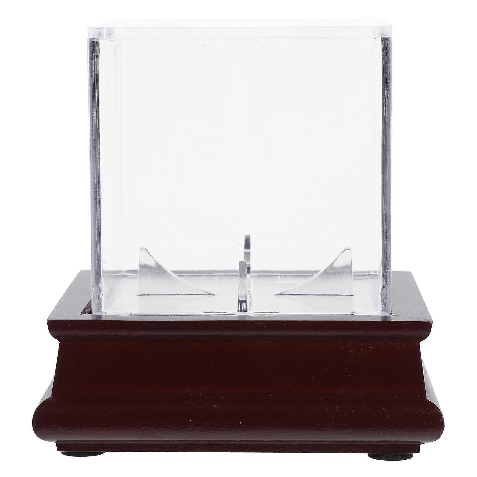 Baseball Display Case with Acrylic and Wooden Base for Display 4Pcs