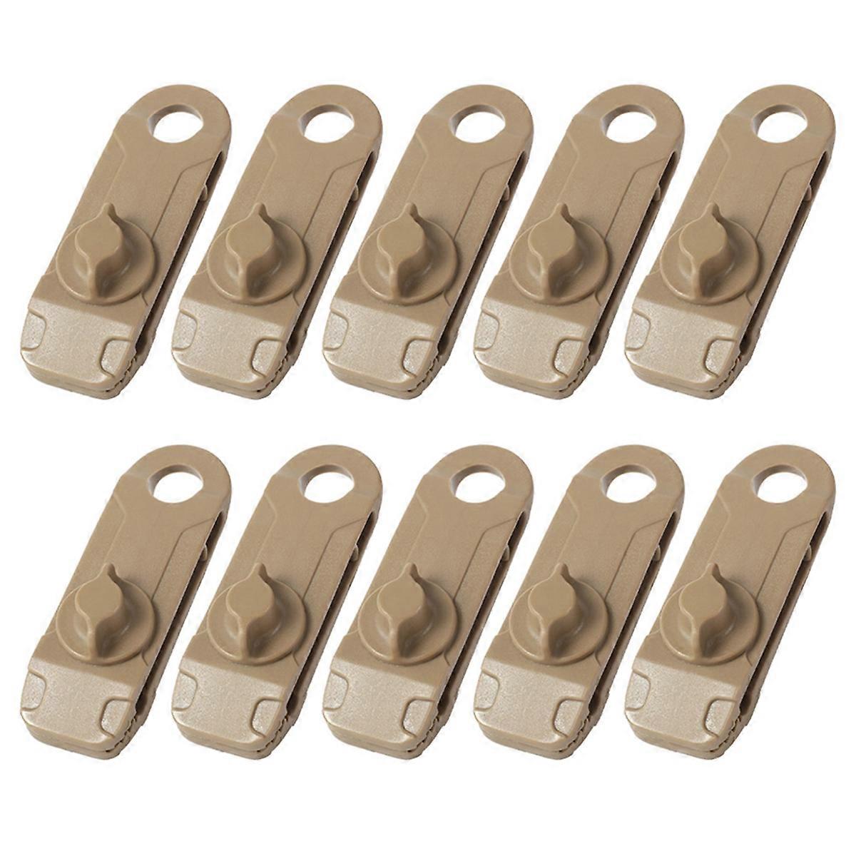 10pcs Outdoor Camping Tent Windproof Reusable Fixing Khaki