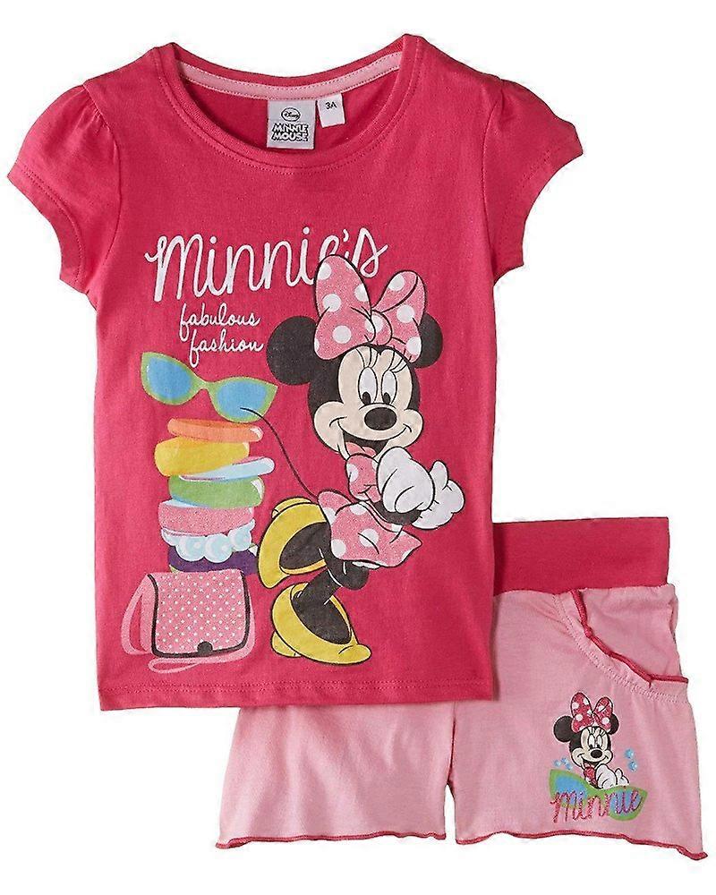 Girls Disney Minnie Mouse Summer T-shirt &amp; Shorts Set