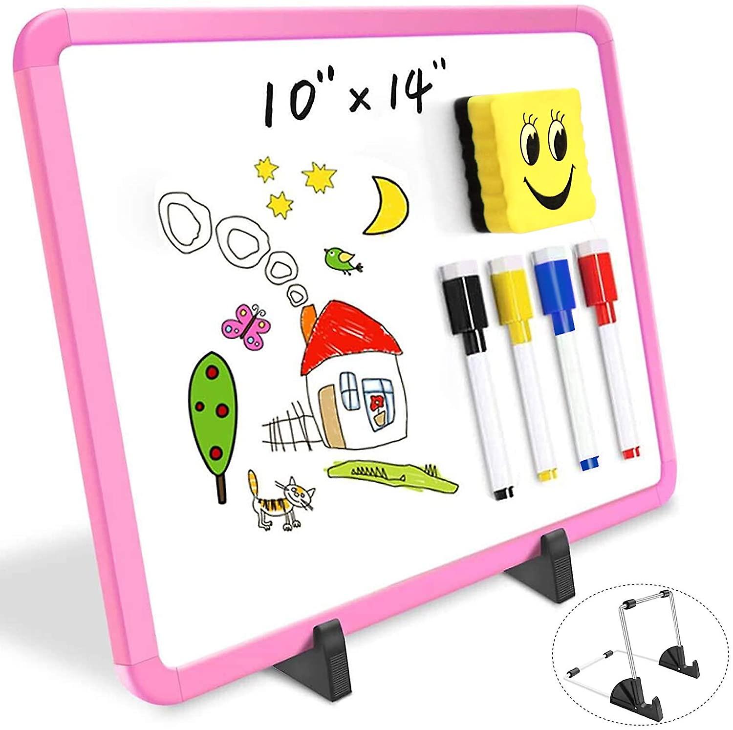 Small Dry Erase White Board 10 X 14", Magnetic Desktop Whiteboard Easel, White Board With Colored Frame For Hom