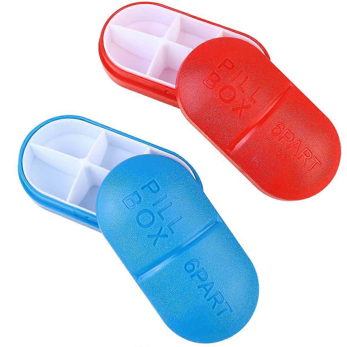 Plastic Pill Storage Case for Daily Use 4Pcs Portable Oval Medicine Container