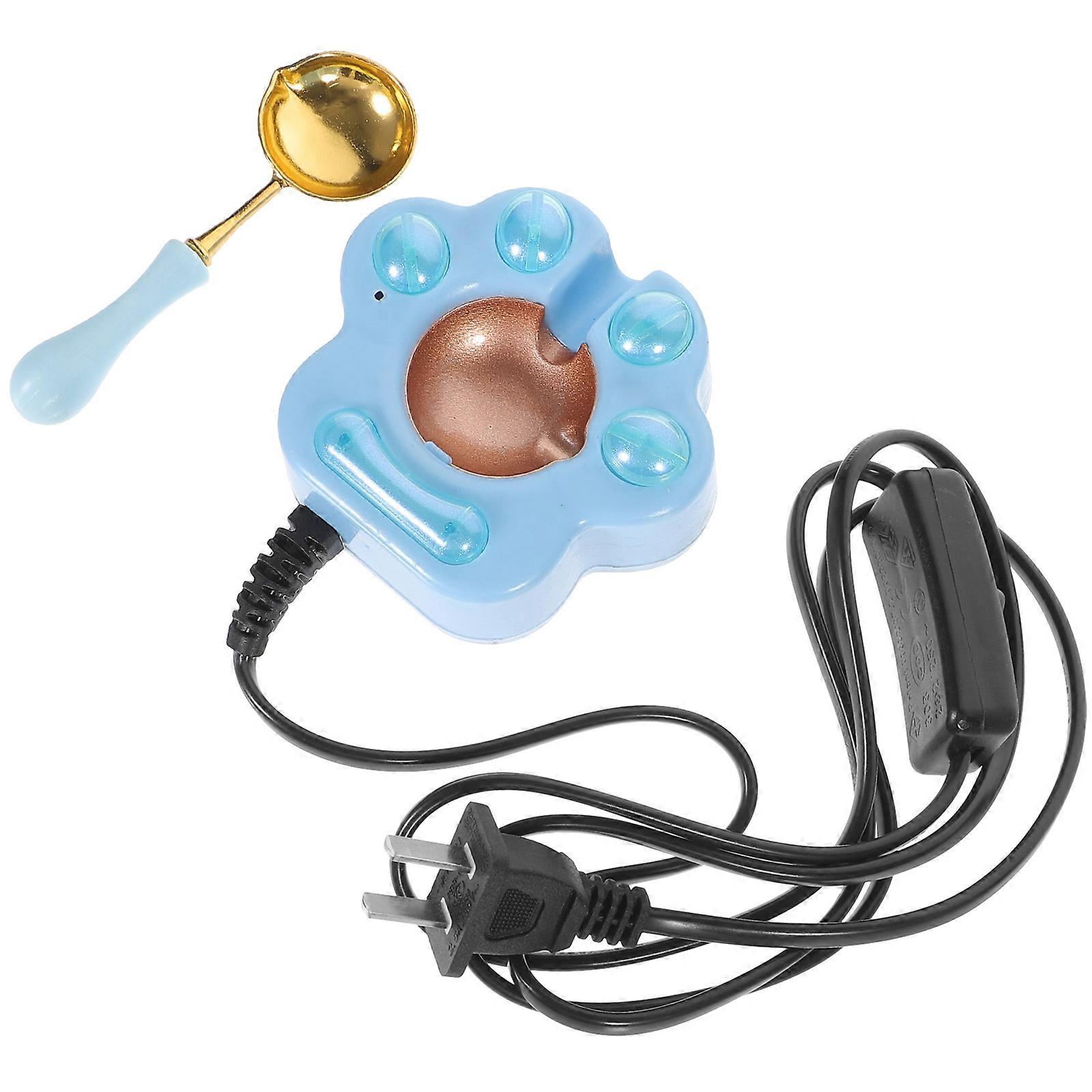 Wax Seal Warmer Tool with Spoon Blue for Wax Melting Furnace 3Sets Kit