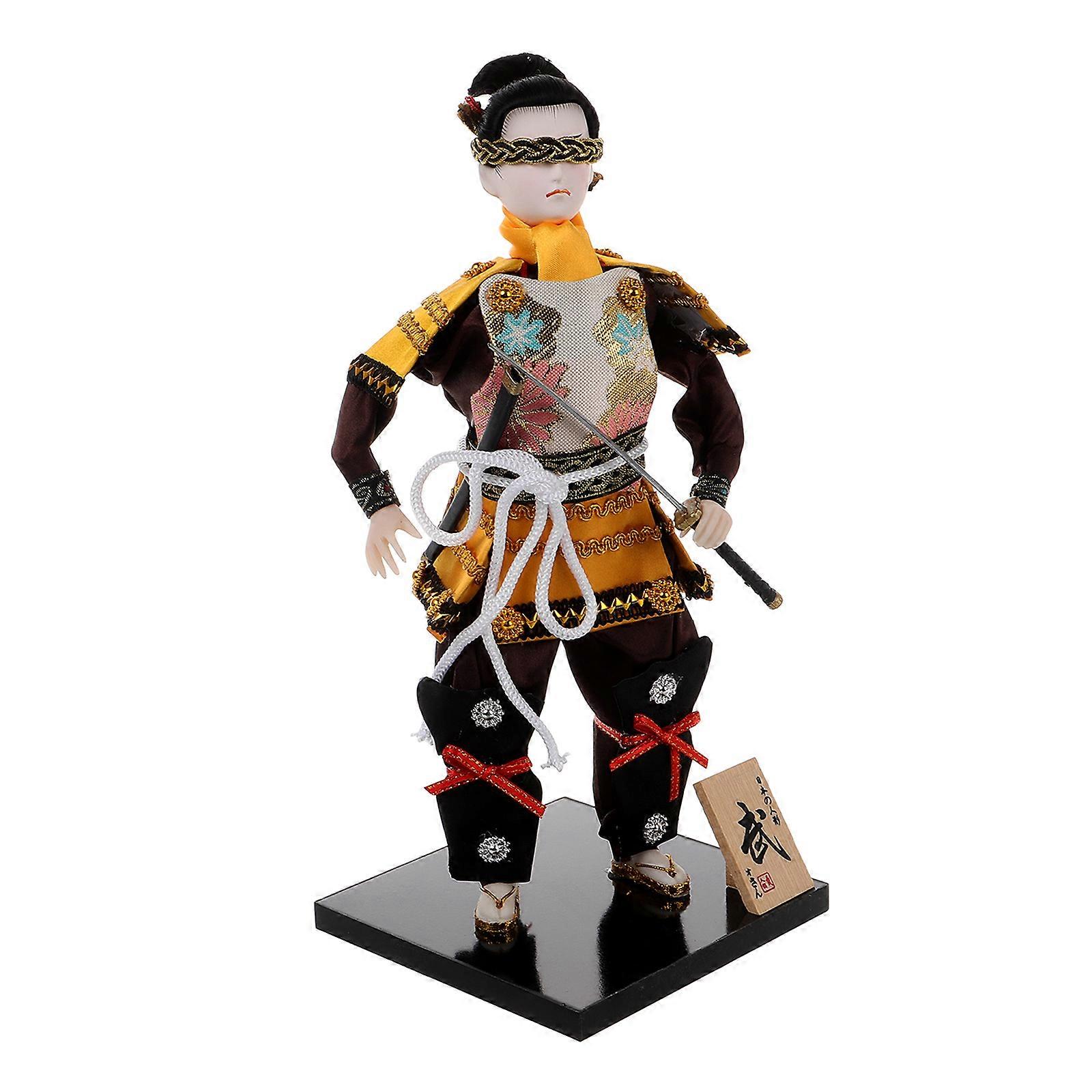 Japanese Style Samurai Doll for Desktop Decor 3Pcs Set