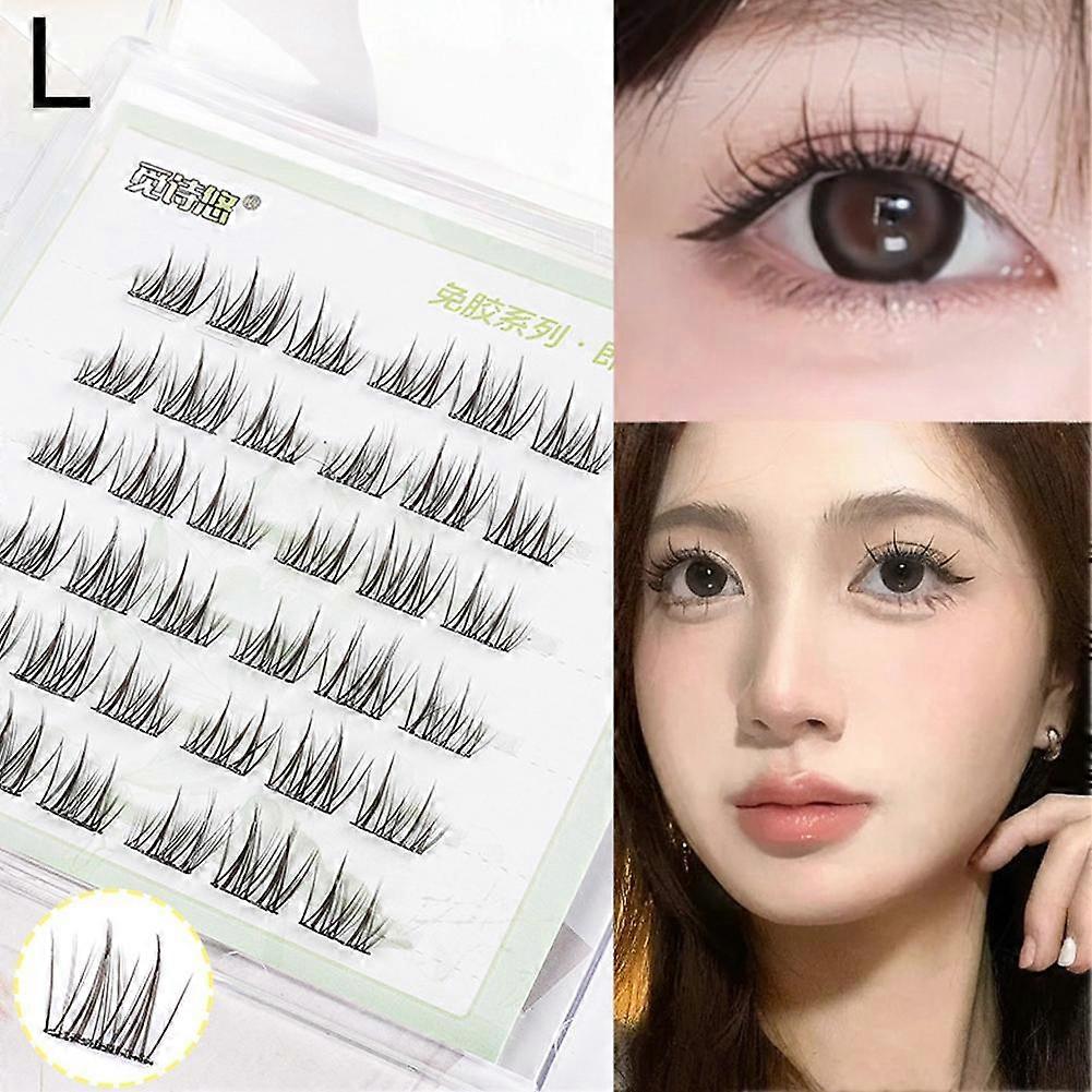 Self-Adhesive False Eyelashes Natural Single Cluster Cat Elf Style Beginner Friendly