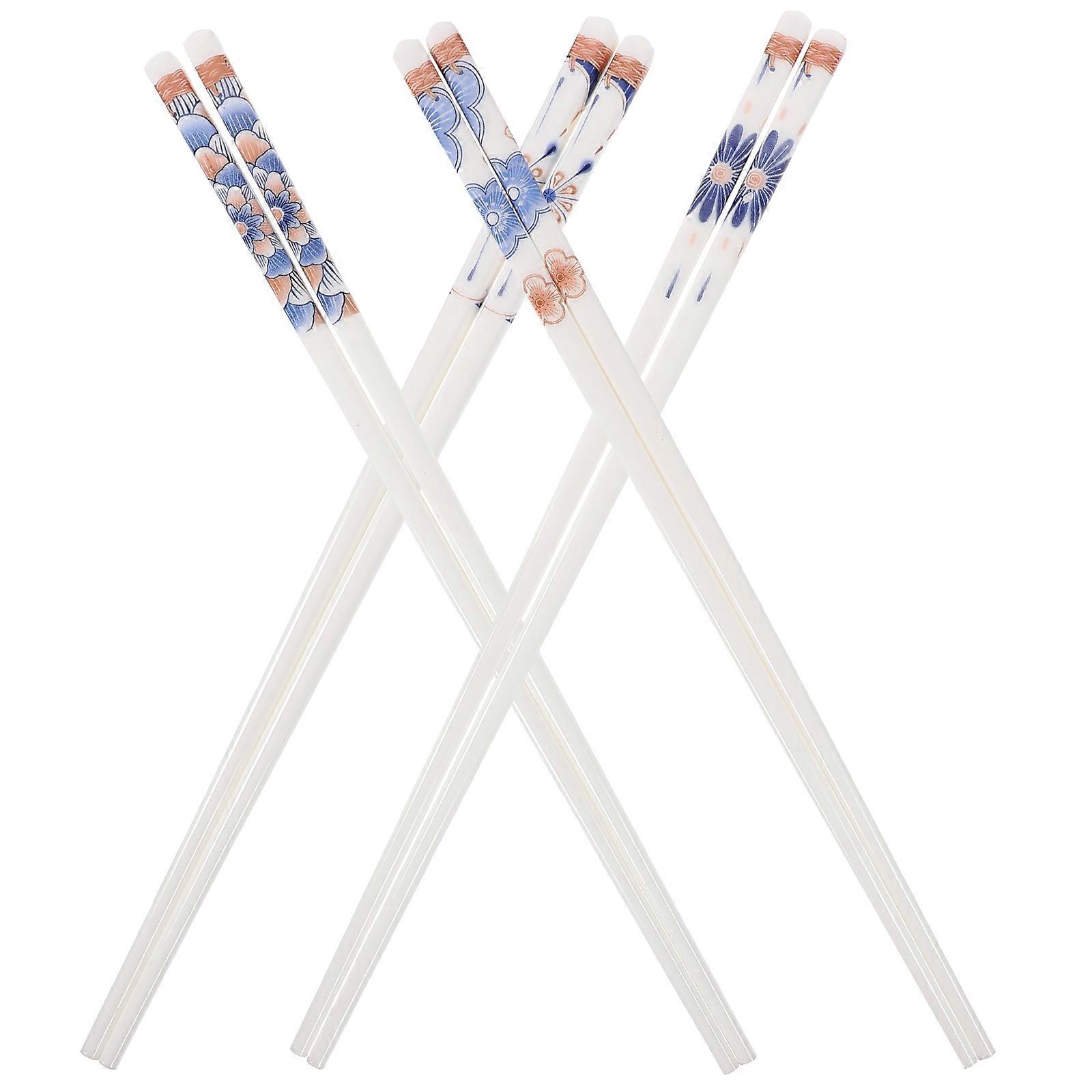 Elegant Ceramic Chopsticks for Dining 12 Pairs Ideal for Family Parties and Restaurants Retro Style 24.5x0.7x0.7cm Non-Burring