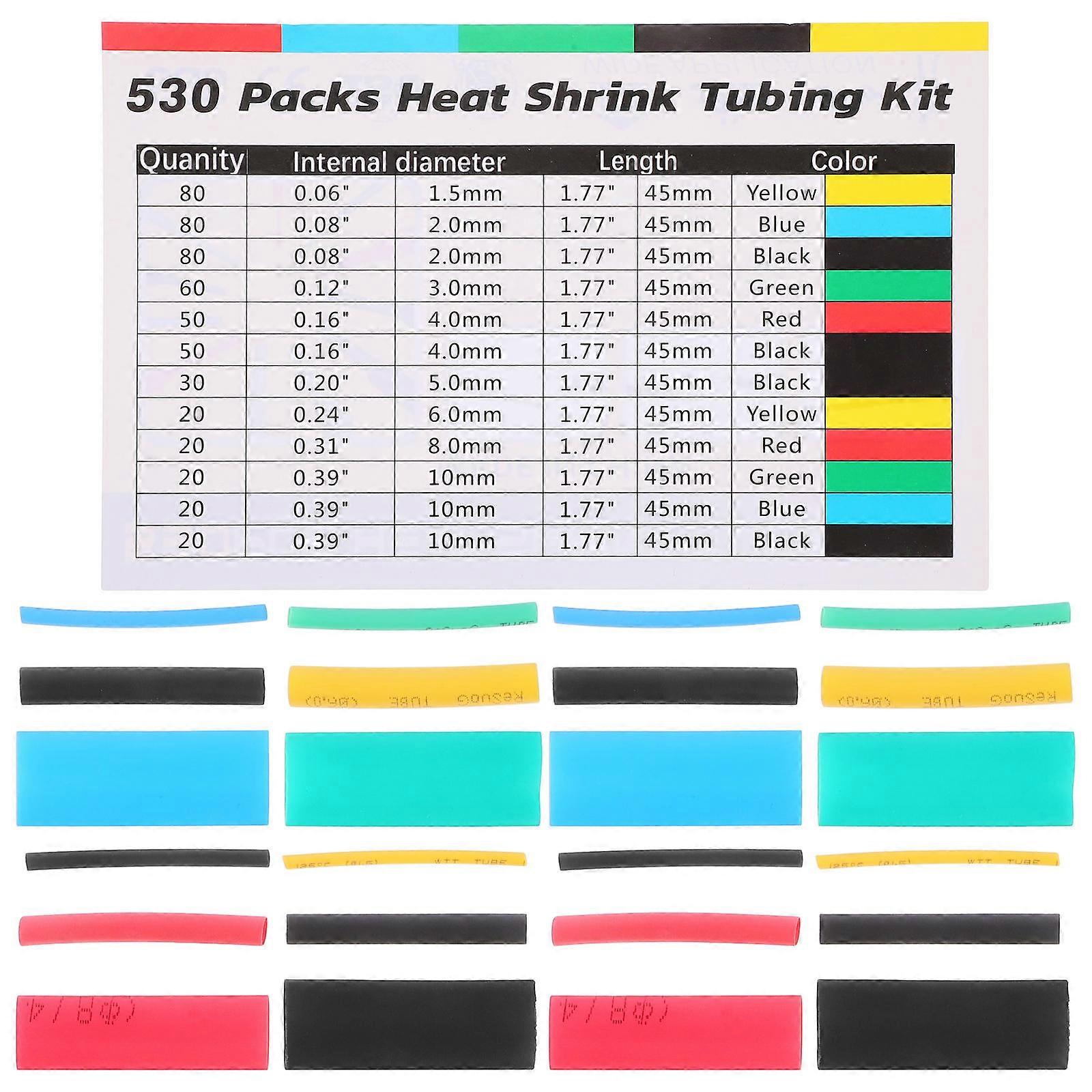 Heat Shrink Tubing Wire Shrink Tubes Kit for 2650Pcs Assorted Color