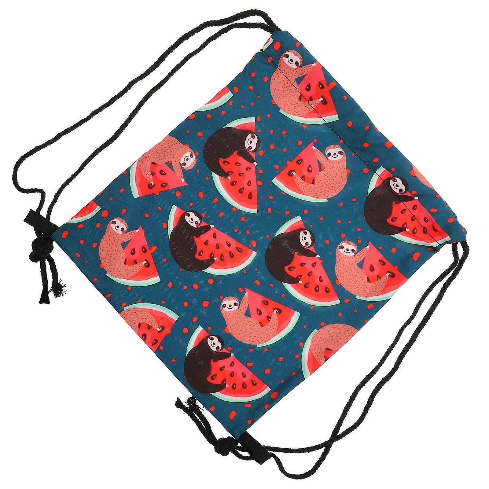 Drawstring Backpack Bag Exterior Zipped Pockets Lightweight Drawstring Bag Students Athletes 1Pack