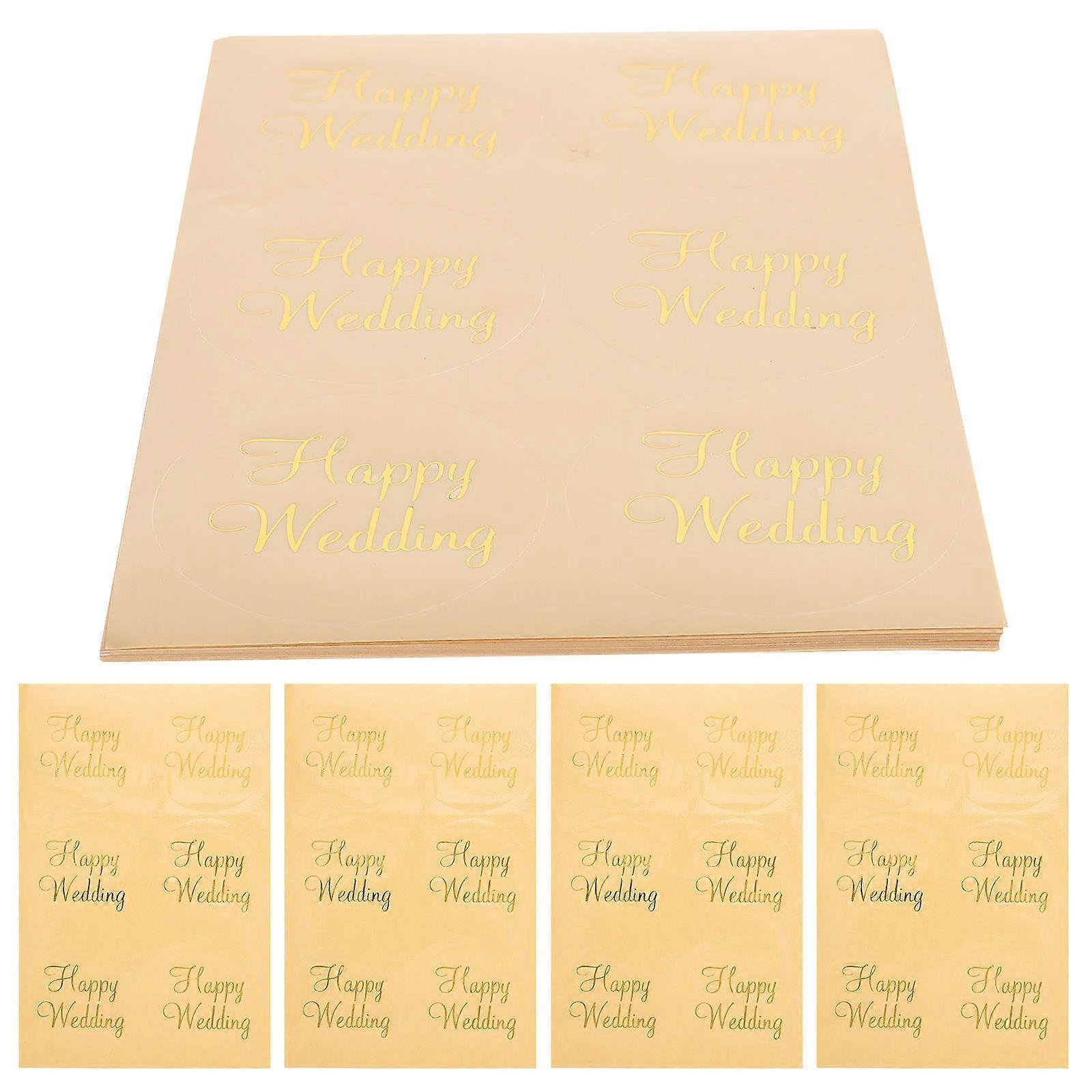 Wedding Gift Stickers 50 Sheets For General Consumers Packaging Transparent Rectangle Style