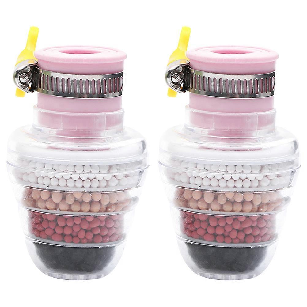 4 Pcs Pink Faucet Water Cleaner For Home Use 1.5-3.2mm Diameter Round Taps Small Particle Filtration