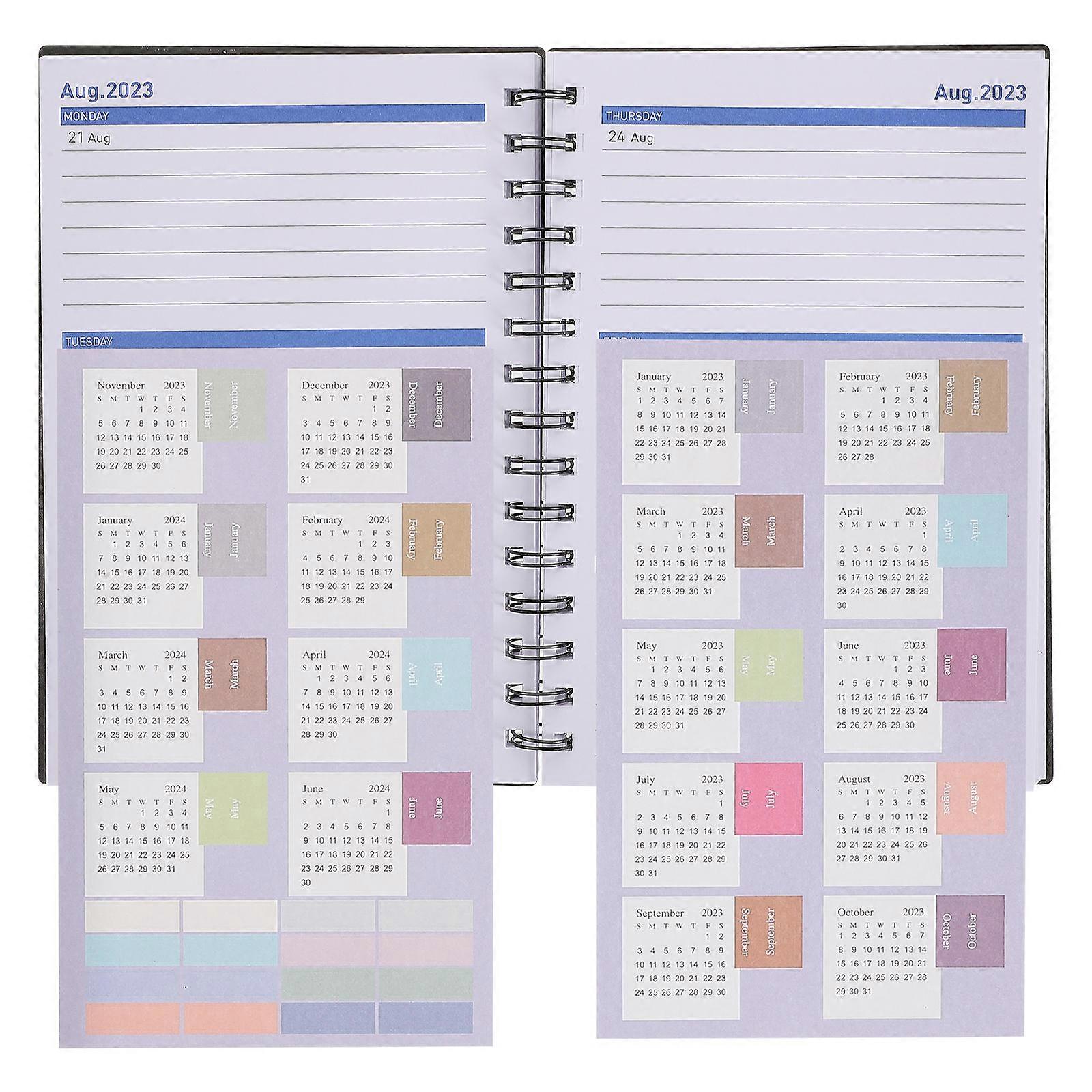 Schedule Book Household Schedule Notepad for Writing 2Pcs Multi-Function Planner