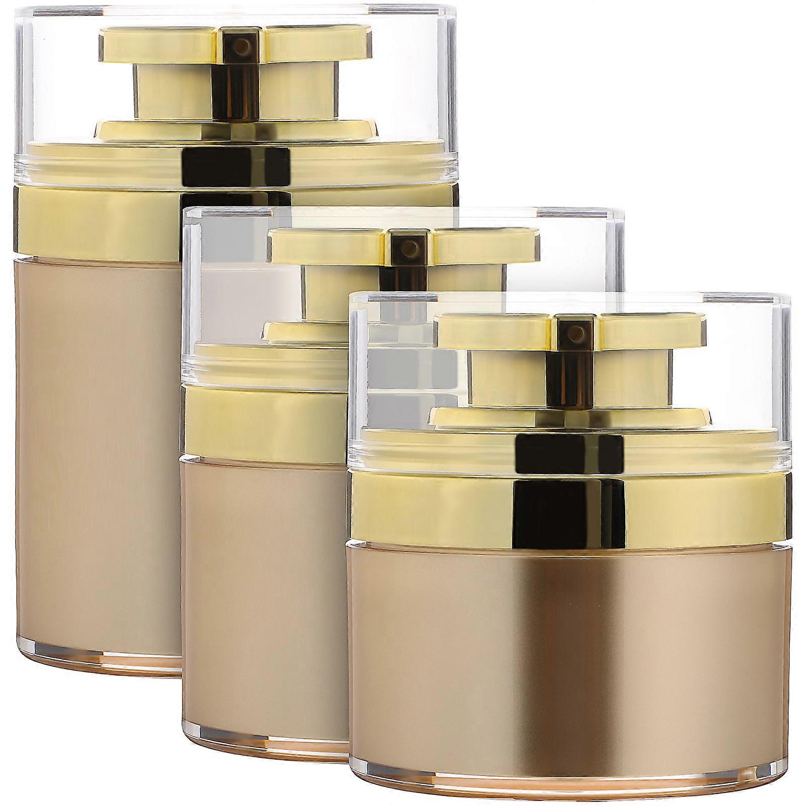 Airless Pump Bottles Refillable Cosmetic Jars for 15Pcs Daily Use