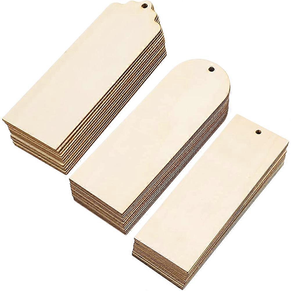 DIY Wooden Book Tags For Ceremonies Decoration 4.7x1.3x0.8in Rectangular 4 Sets