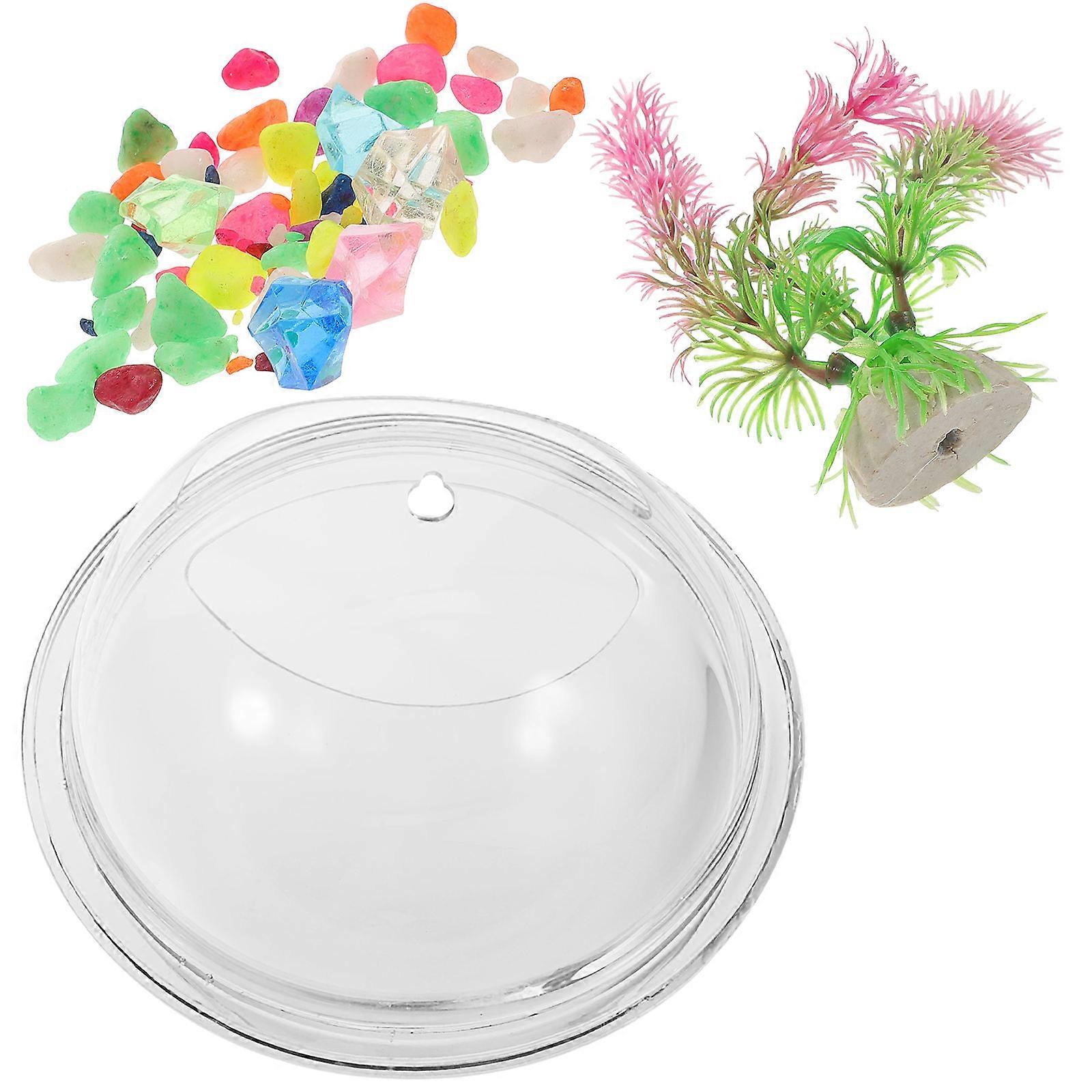 Transparent Hydroponic Vase Acrylic Wall Fish Tank for Storage 3Pcs