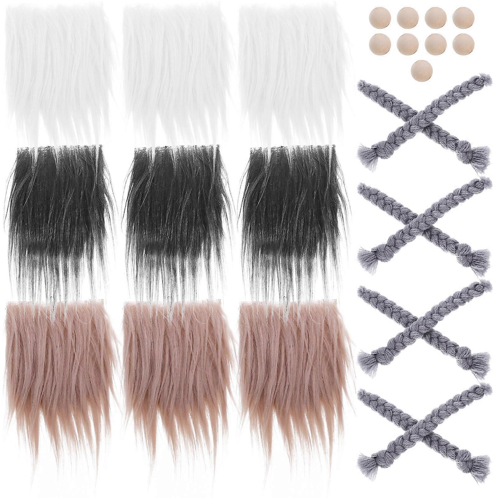 Wood Polyester Gnome Beard Craft DIY Gnome Making Accessories 2Sets