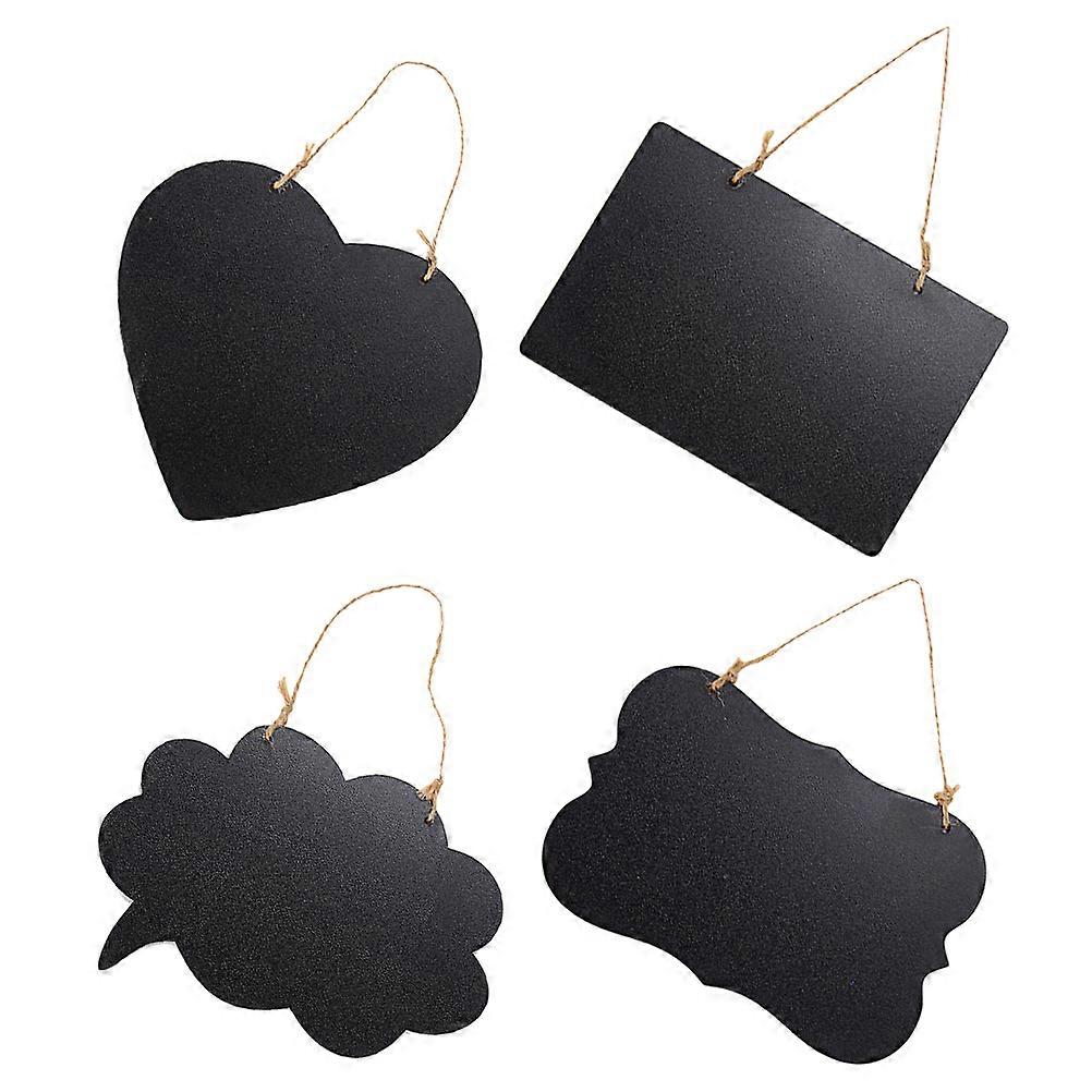 Message Board Ornament Wooden Chalkboards for Writing Use 4Pcs Hanging Set