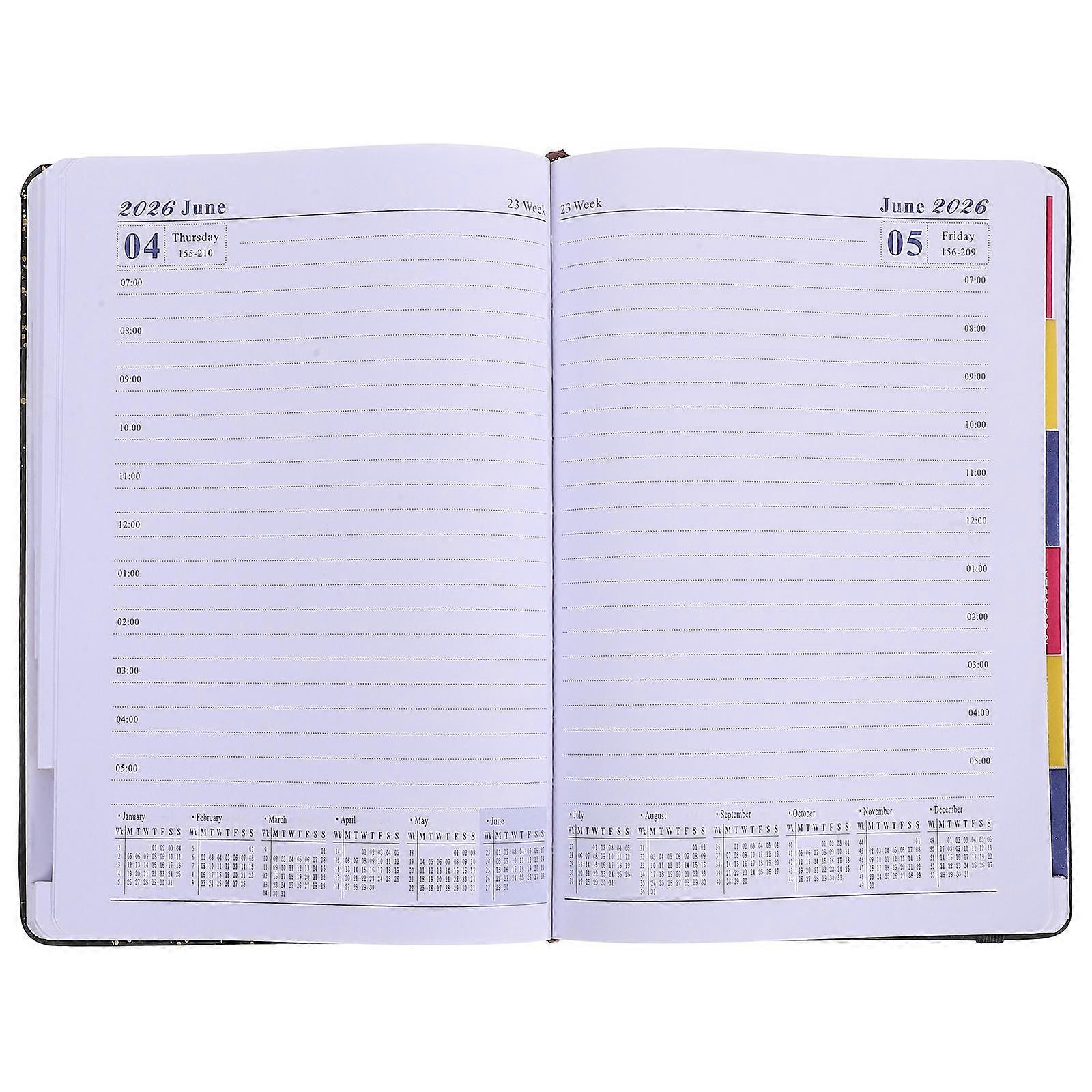 Daily Planner Hardcover Notebook for Organization 5Pcs 2026 Schedule