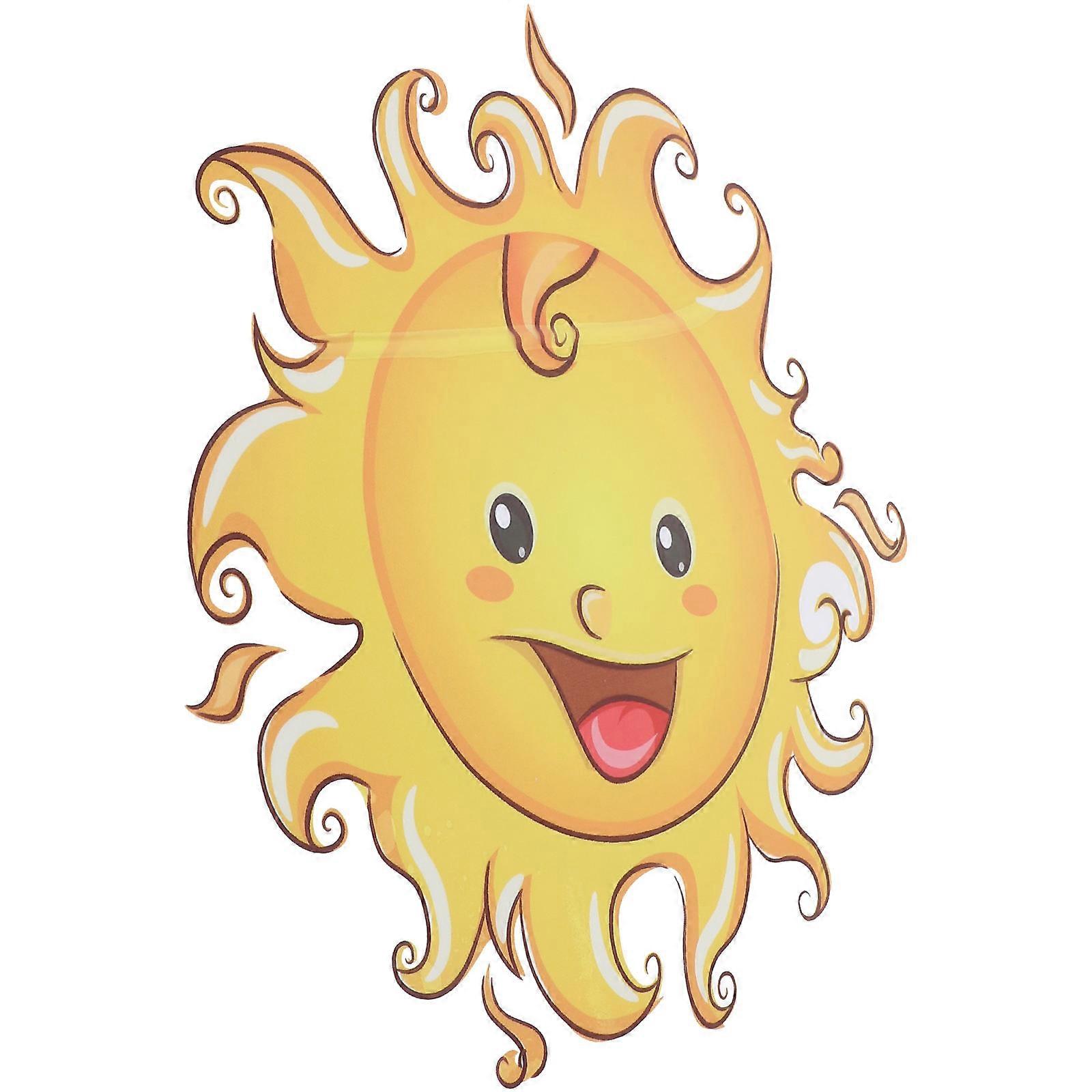 Sun Wall Decal Removable Wall Decals Wall Decor Sticker Circular Shape DIY Installation 1Pcs